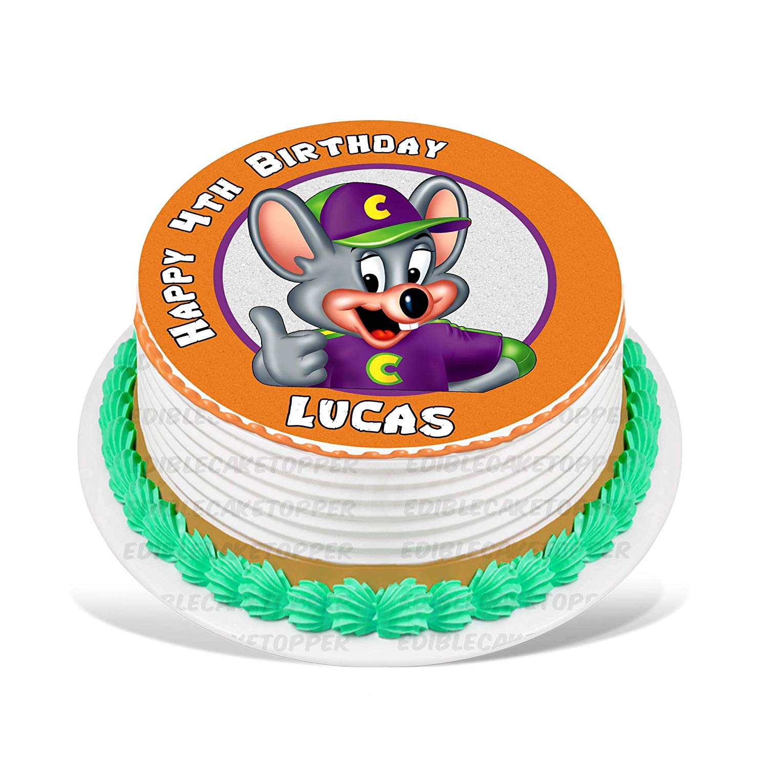 Chuck E Cheese Round – Icing Sheet Birthday - Personalized Edible Cake Topper | Custom Icing Sheet | Birthday Cake Decoration | Photo Cake Image