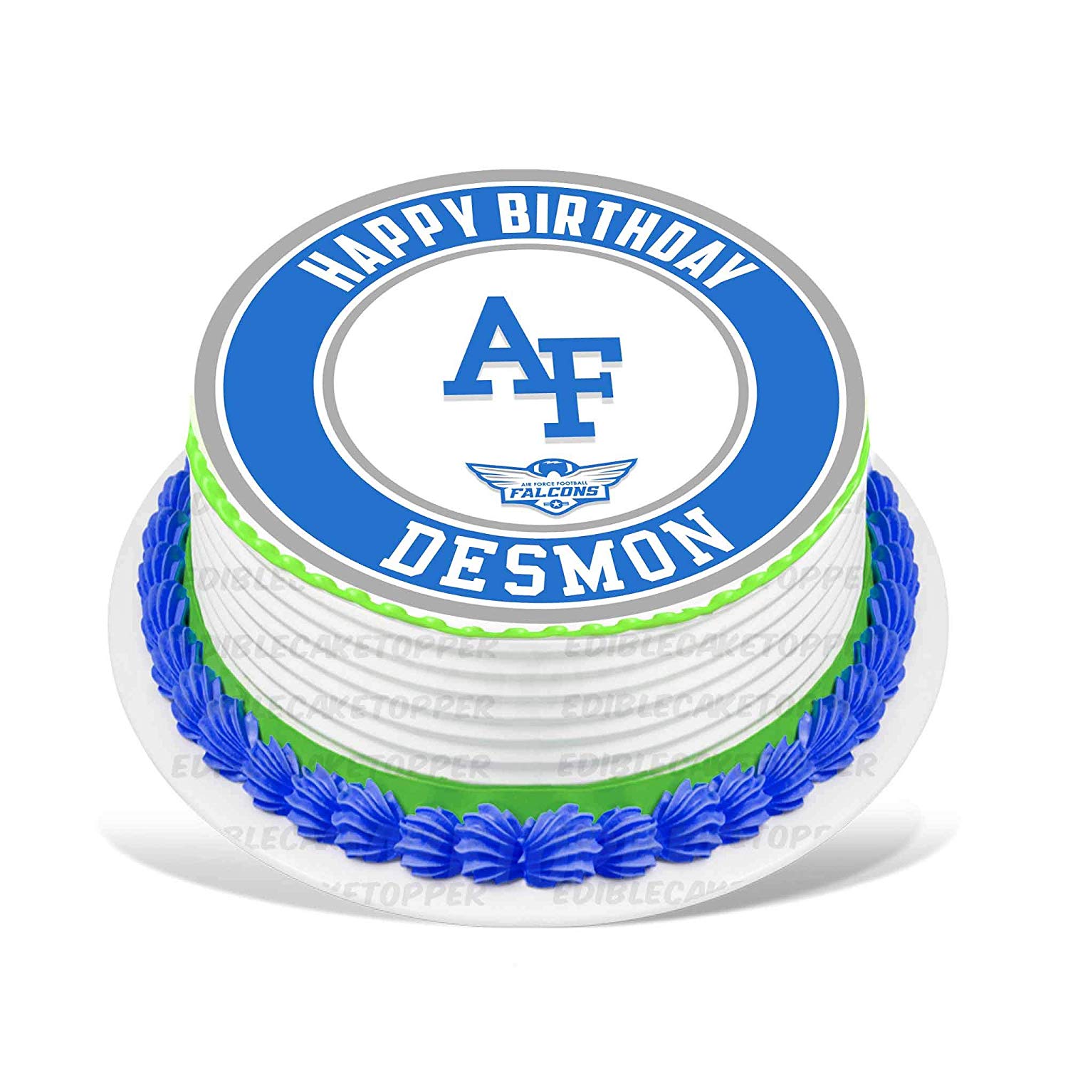 Air Force Falcons Round – Icing Sheet Birthday - Personalized Edible Cake Topper | Custom Icing Sheet | Birthday Cake Decoration | Photo Cake Image