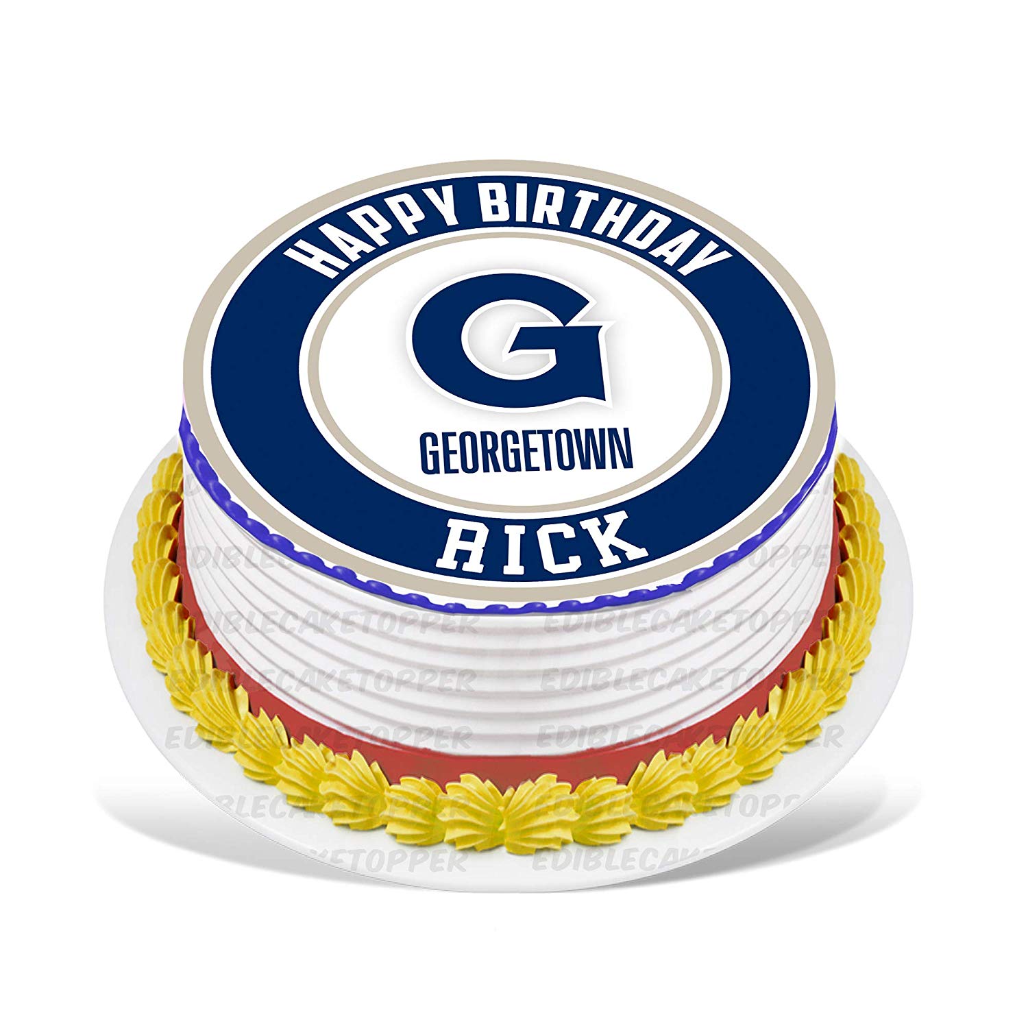 Georgetown Hoyas Round – Icing Sheet Birthday - Personalized Edible Cake Topper | Custom Icing Sheet | Birthday Cake Decoration | Photo Cake Image