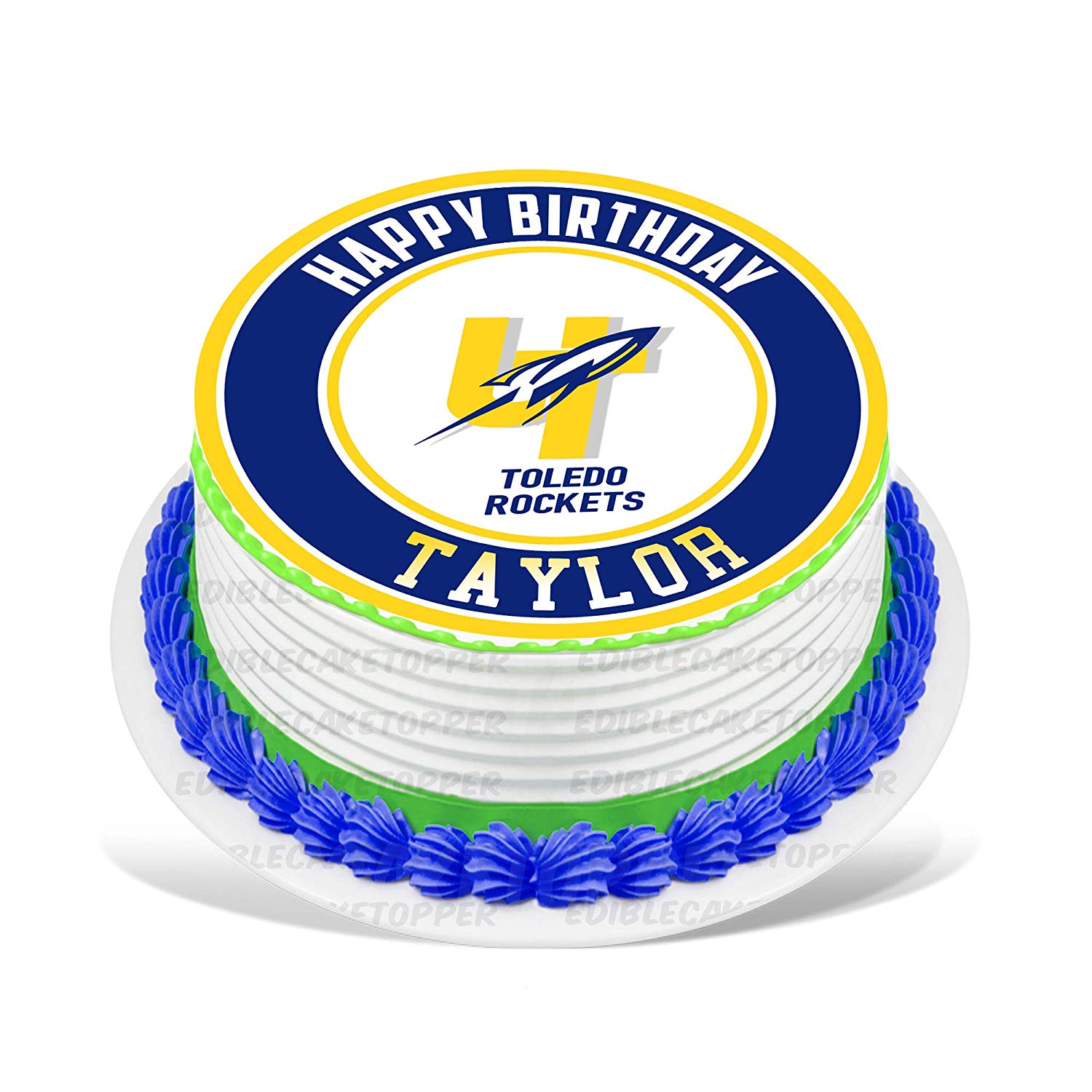 Toledo Rockets Round – Icing Sheet Birthday - Personalized Edible Cake Topper | Custom Icing Sheet | Birthday Cake Decoration | Photo Cake Image
