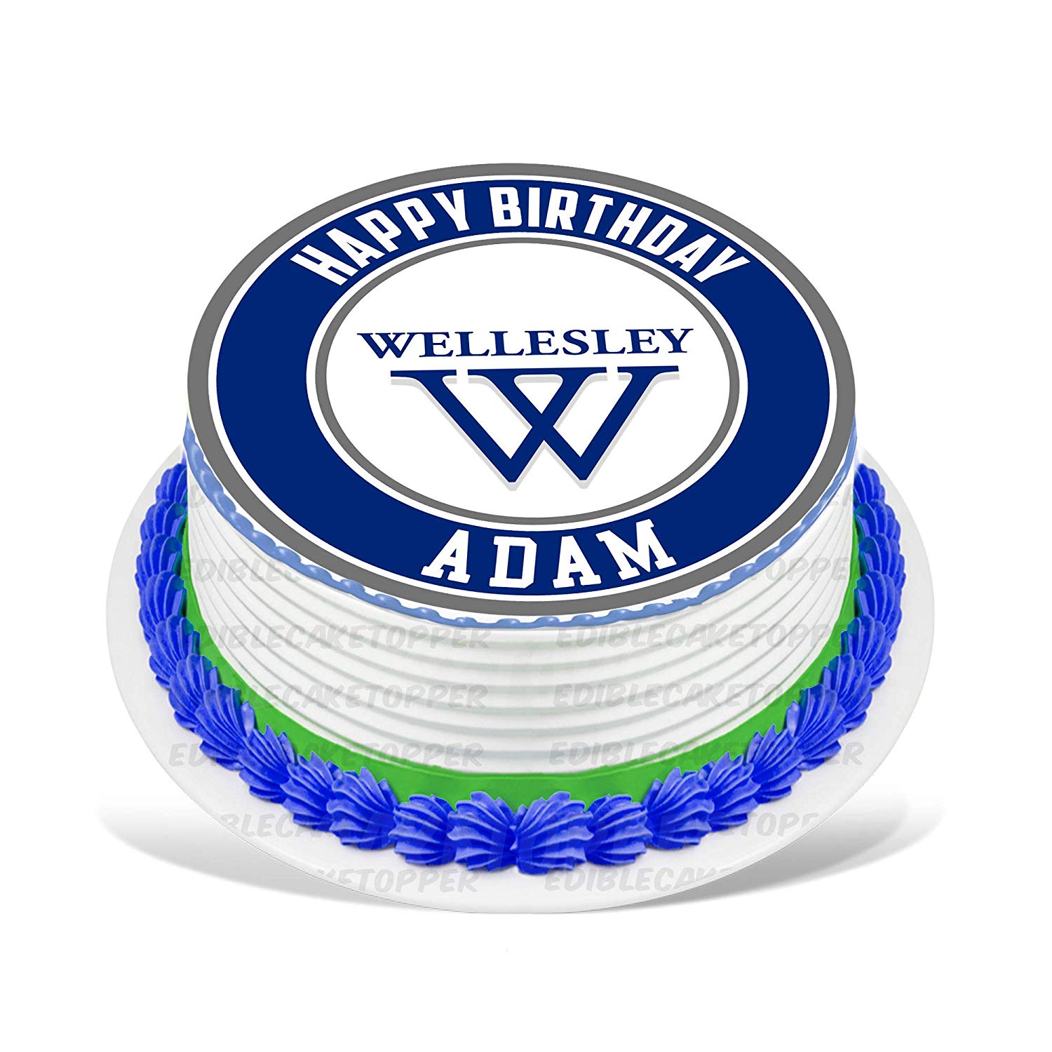 Wellesley Round – Icing Sheet Birthday - Personalized Edible Cake Topper | Custom Icing Sheet | Birthday Cake Decoration | Photo Cake Image