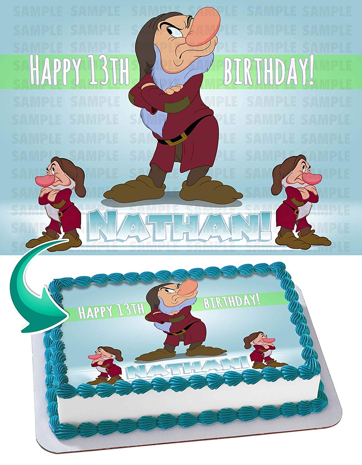 Grumpy Edible Cake Topper