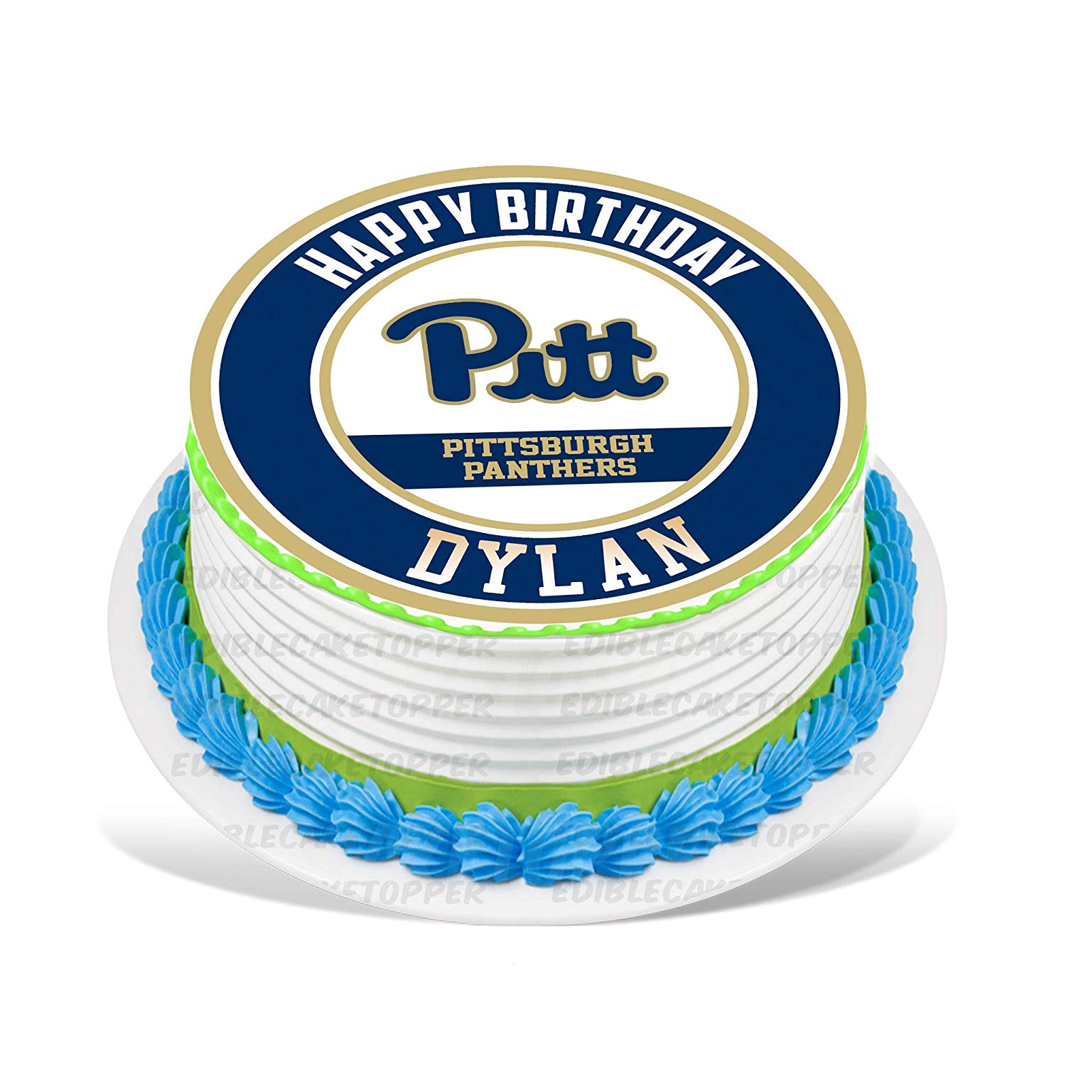 Pittsburgh Panthers Round – Icing Sheet Birthday - Personalized Edible Cake Topper | Custom Icing Sheet | Birthday Cake Decoration