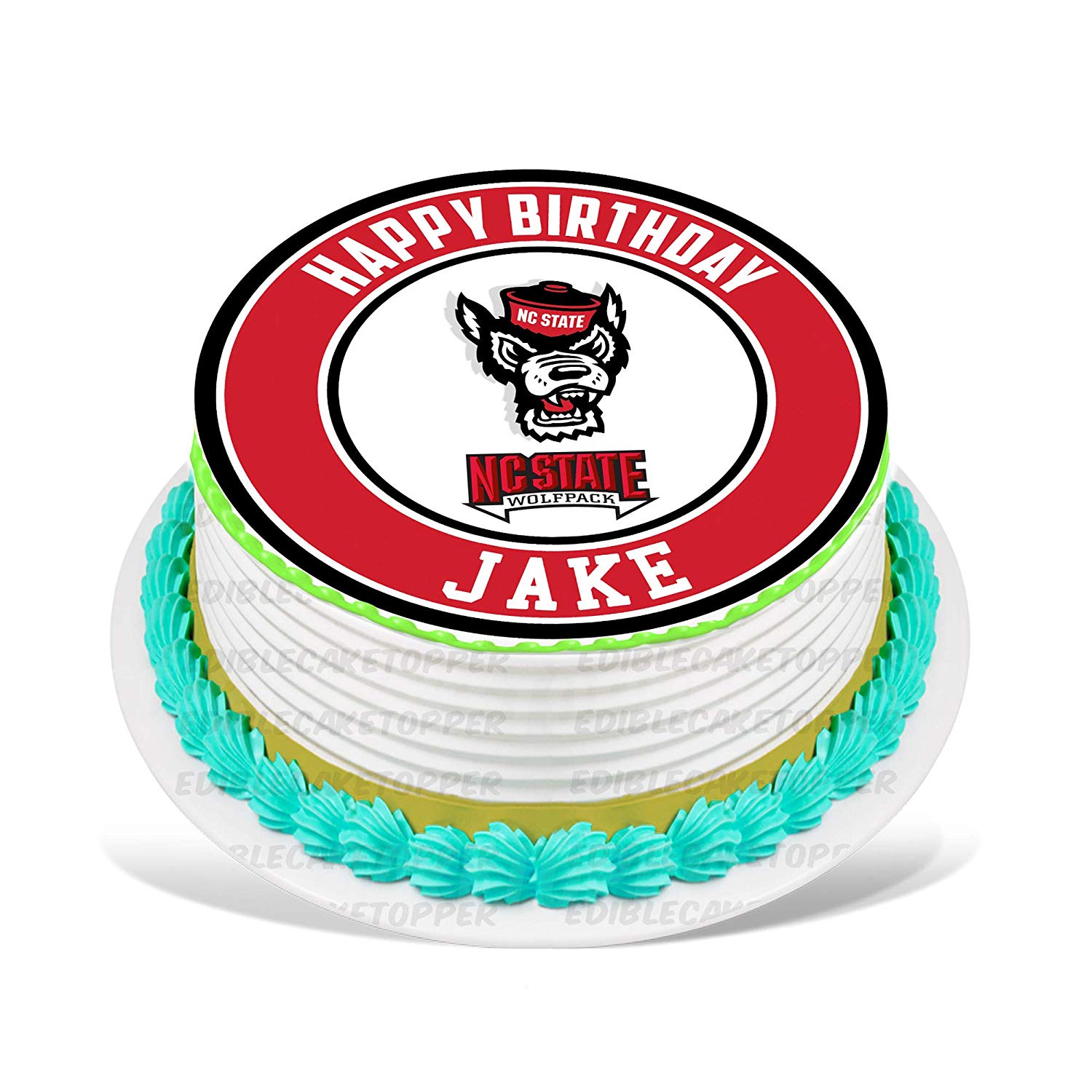 North Carolina State Wolfpack Round – Icing Sheet Birthday - Personalized Edible Cake Topper | Custom Icing Sheet | Birthday Cake Decoration