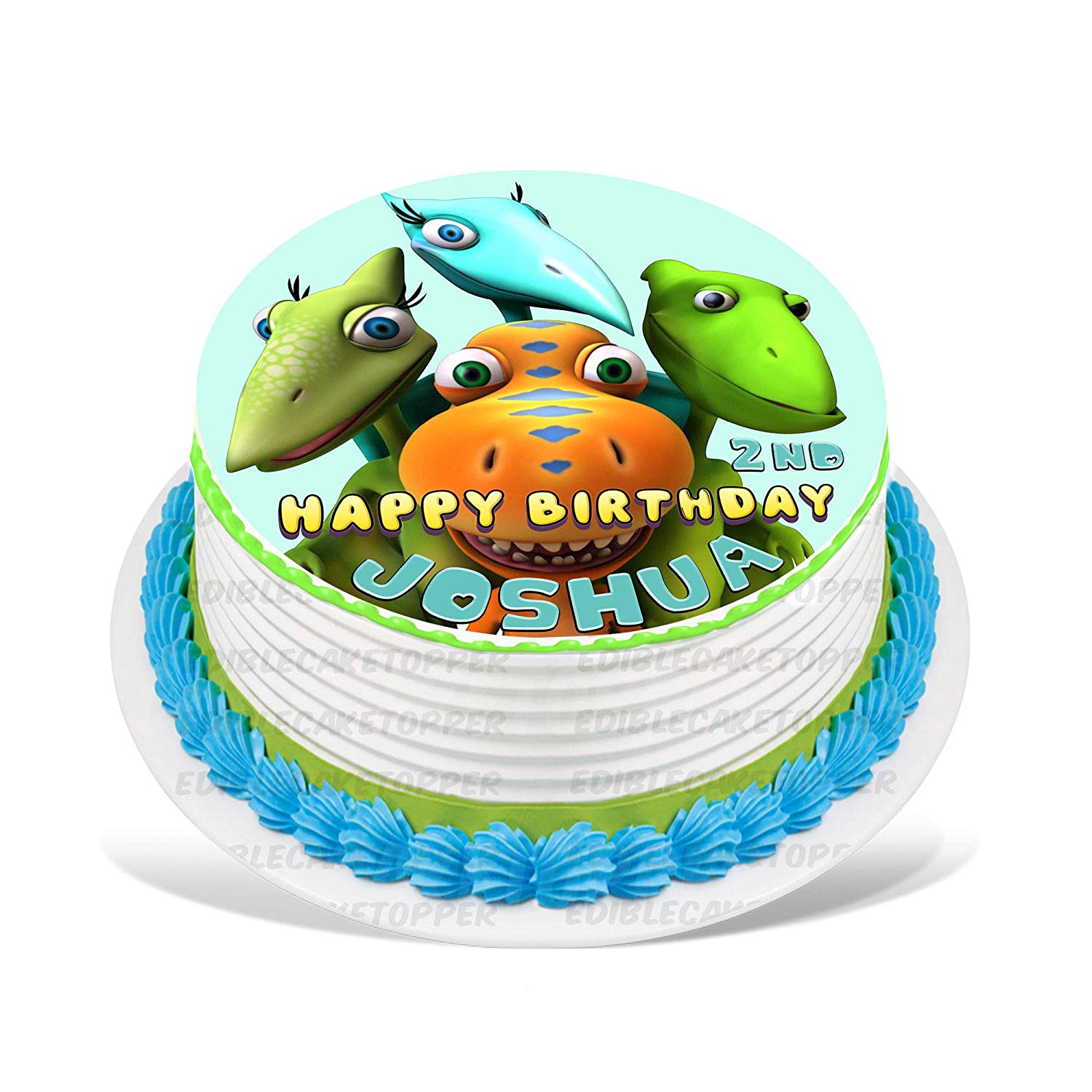 Dinosaur Train Round – Icing Sheet Birthday - Personalized Edible Cake Topper | Custom Icing Sheet | Birthday Cake Decoration | Photo Cake Image