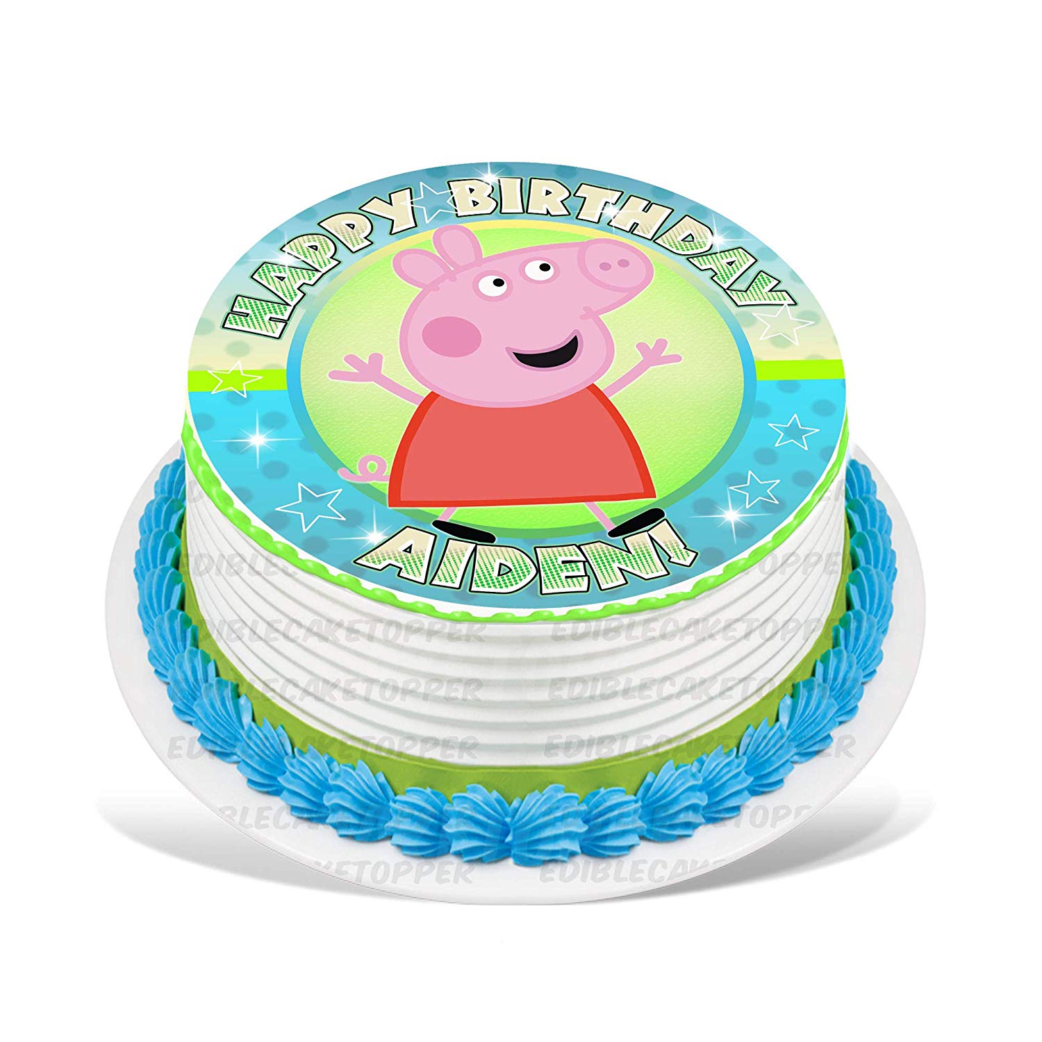 Peppa Pig Family Cute Girls Themed Round – Icing Sheet Birthday - Personalized Edible Cake Topper | Custom Icing Sheet | Birthday Cake Decoration