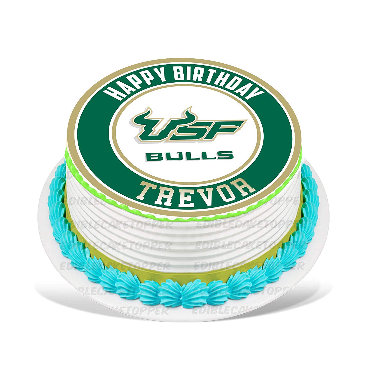 South Florida Bulls Round – Icing Sheet Birthday - Personalized Edible Cake Topper | Custom Icing Sheet | Birthday Cake Decoration