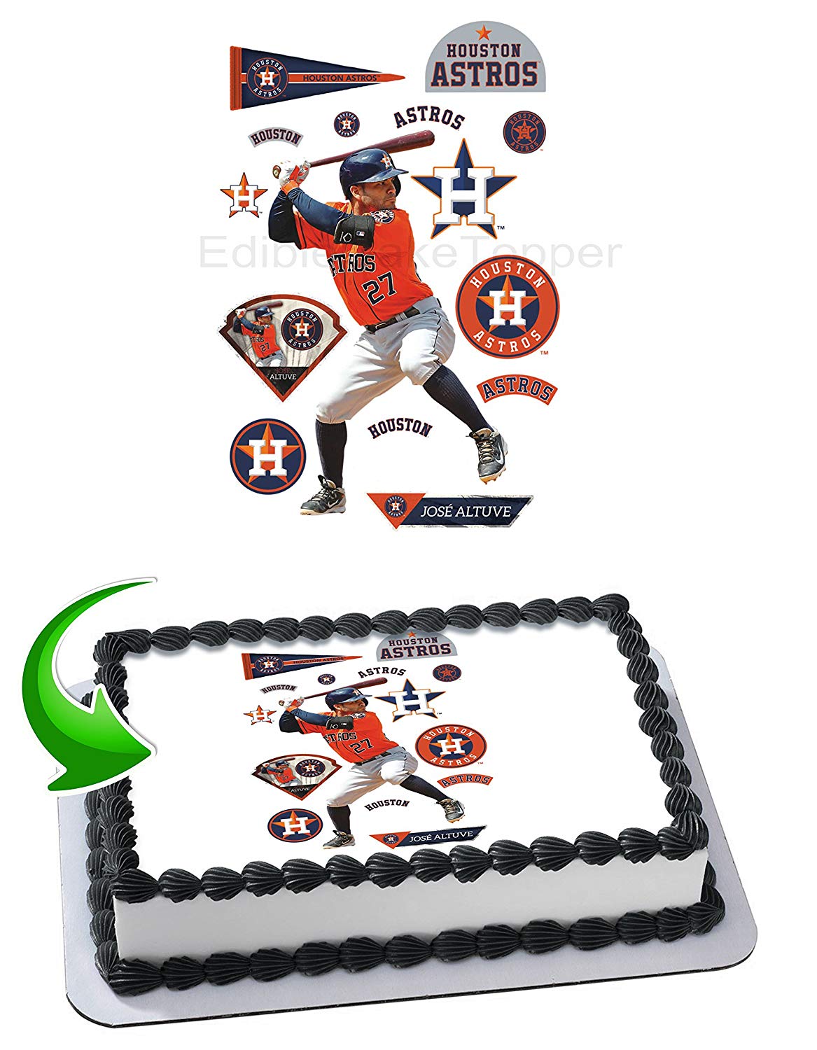 Jose Altuve Houston Astros Edible Cake Topper
