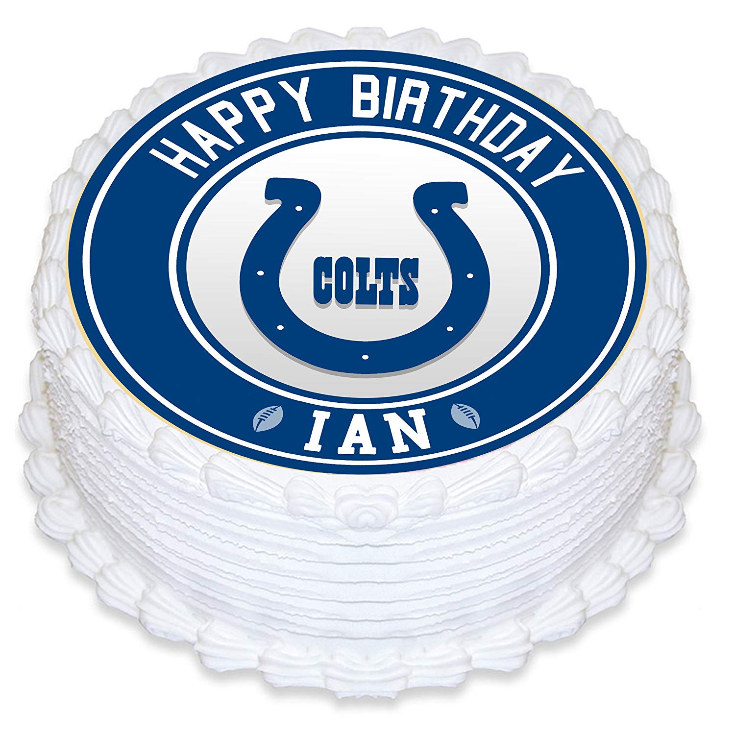 Indianapolis Colts Round – Icing Sheet Birthday - Personalized Edible Cake Topper | Custom Icing Sheet | Birthday Cake Decoration