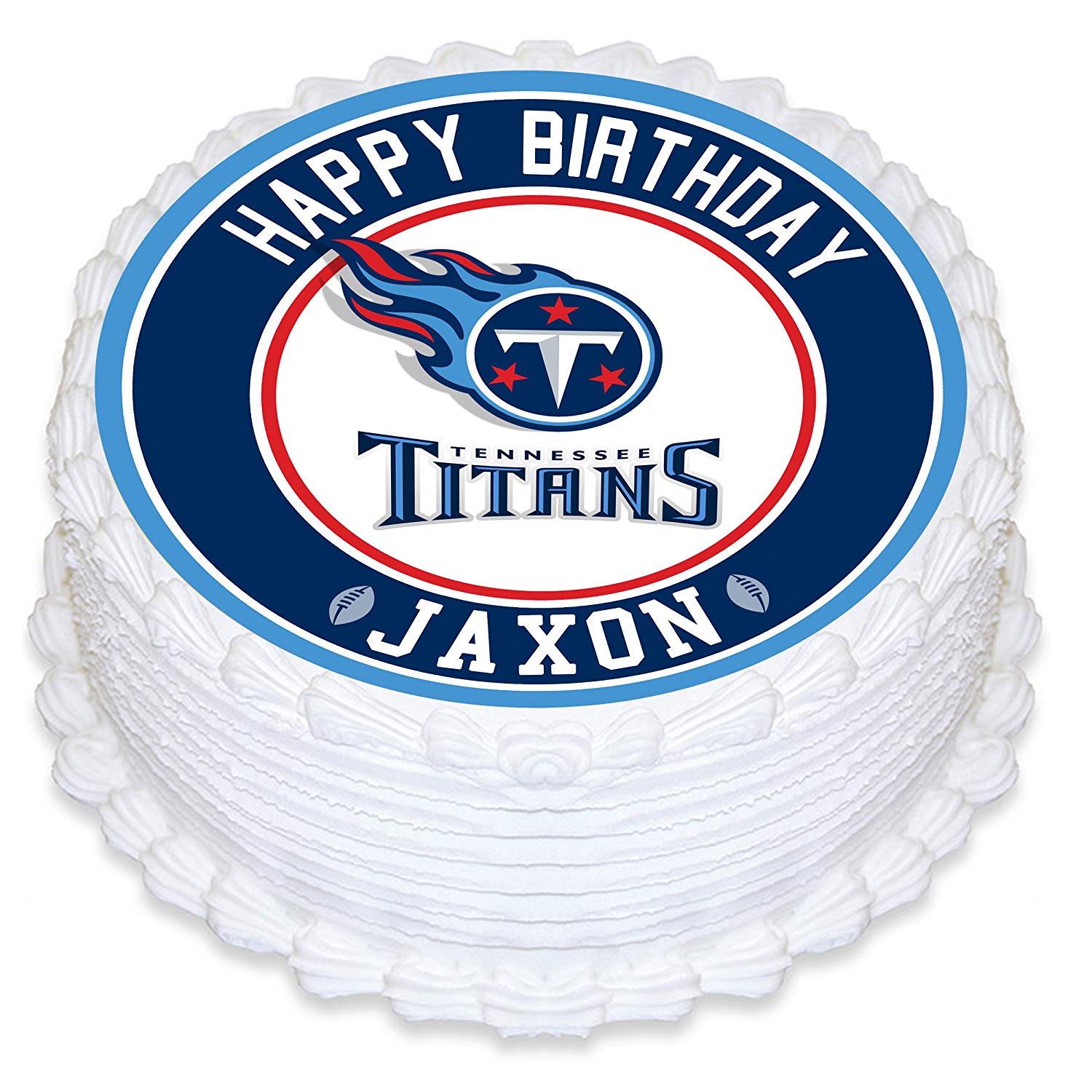 Tennessee Titans Round – Icing Sheet Birthday - Personalized Edible Cake Topper | Custom Icing Sheet | Birthday Cake Decoration | Photo Cake Image