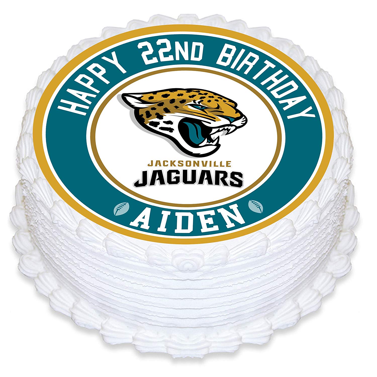 Jacksonville Jaguars Round – Icing Sheet Birthday - Personalized Edible Cake Topper | Custom Icing Sheet | Birthday Cake Decoration