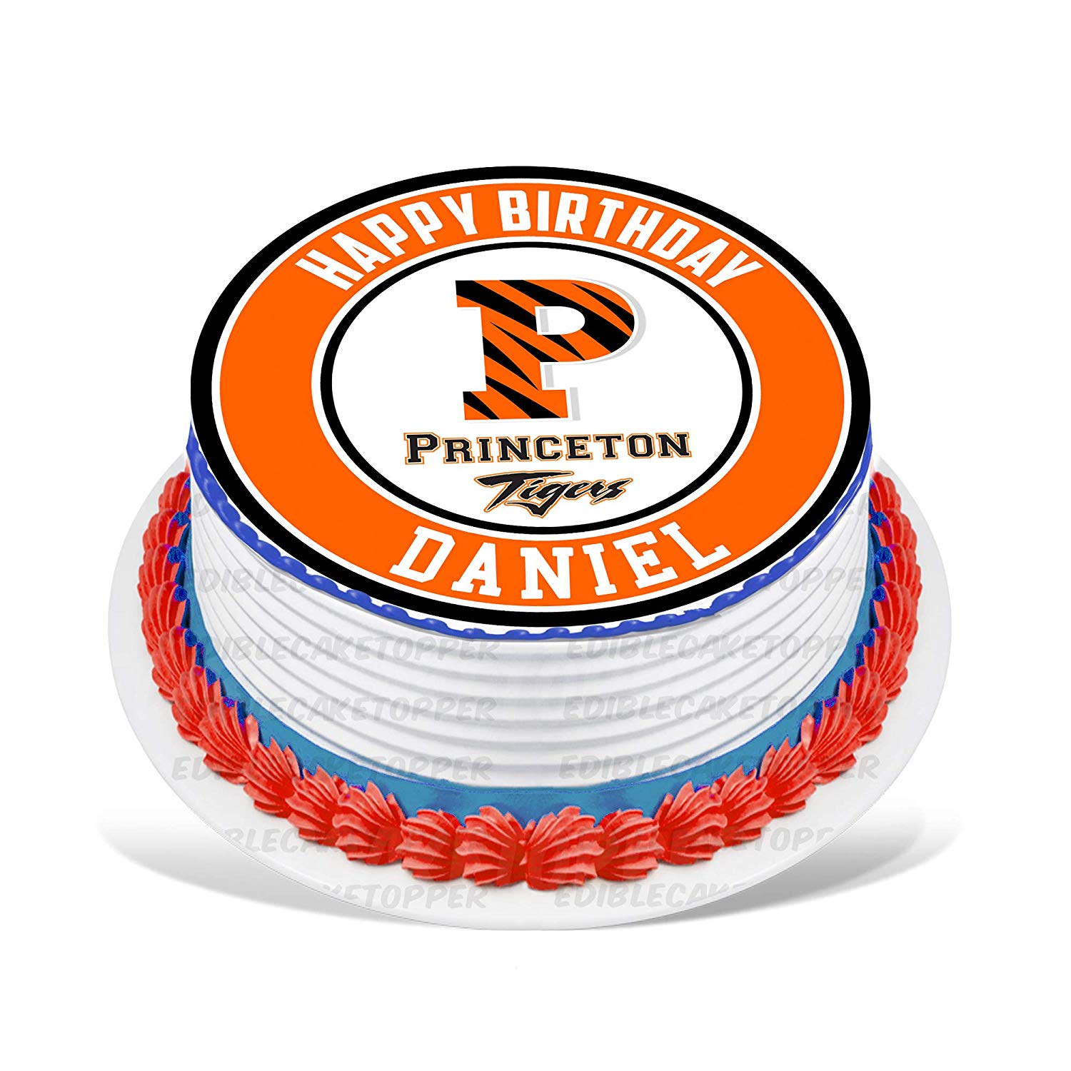 Princeton Tigers Round – Icing Sheet Birthday - Personalized Edible Cake Topper | Custom Icing Sheet | Birthday Cake Decoration | Photo Cake Image