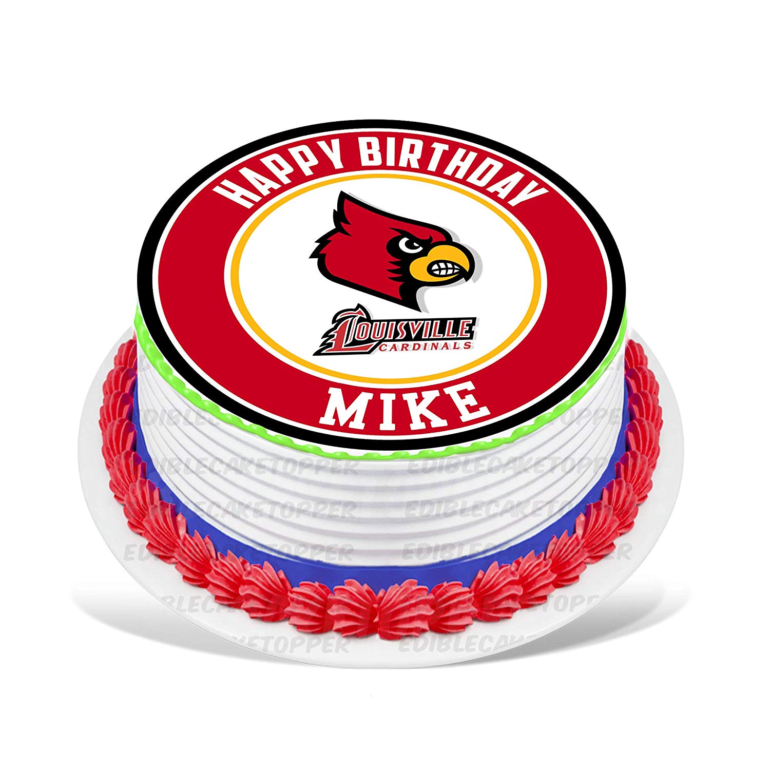 Louisville Cainals Round – Icing Sheet Birthday - Personalized Edible Cake Topper | Custom Icing Sheet | Birthday Cake Decoration