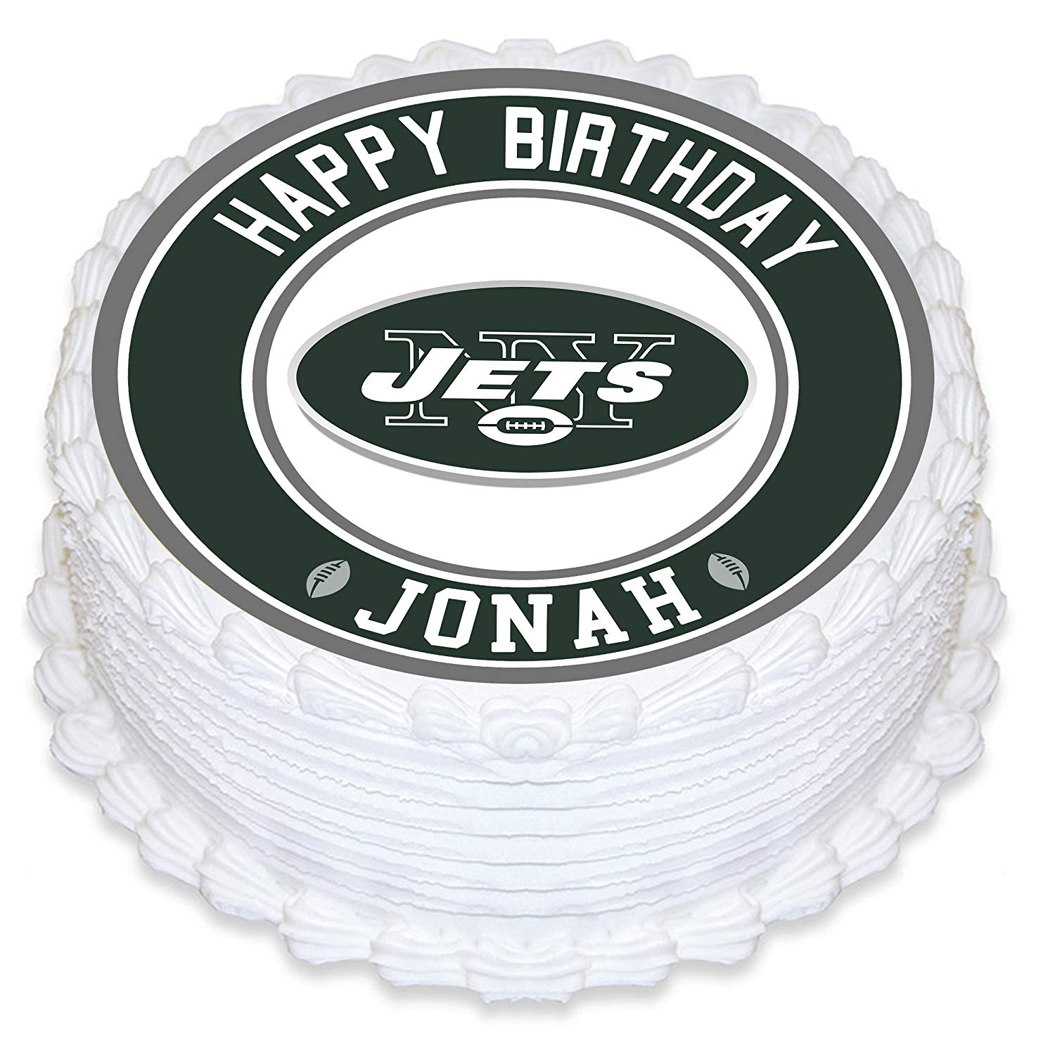 New York Jets Round – Icing Sheet Birthday - Personalized Edible Cake Topper | Custom Icing Sheet | Birthday Cake Decoration | Photo Cake Image
