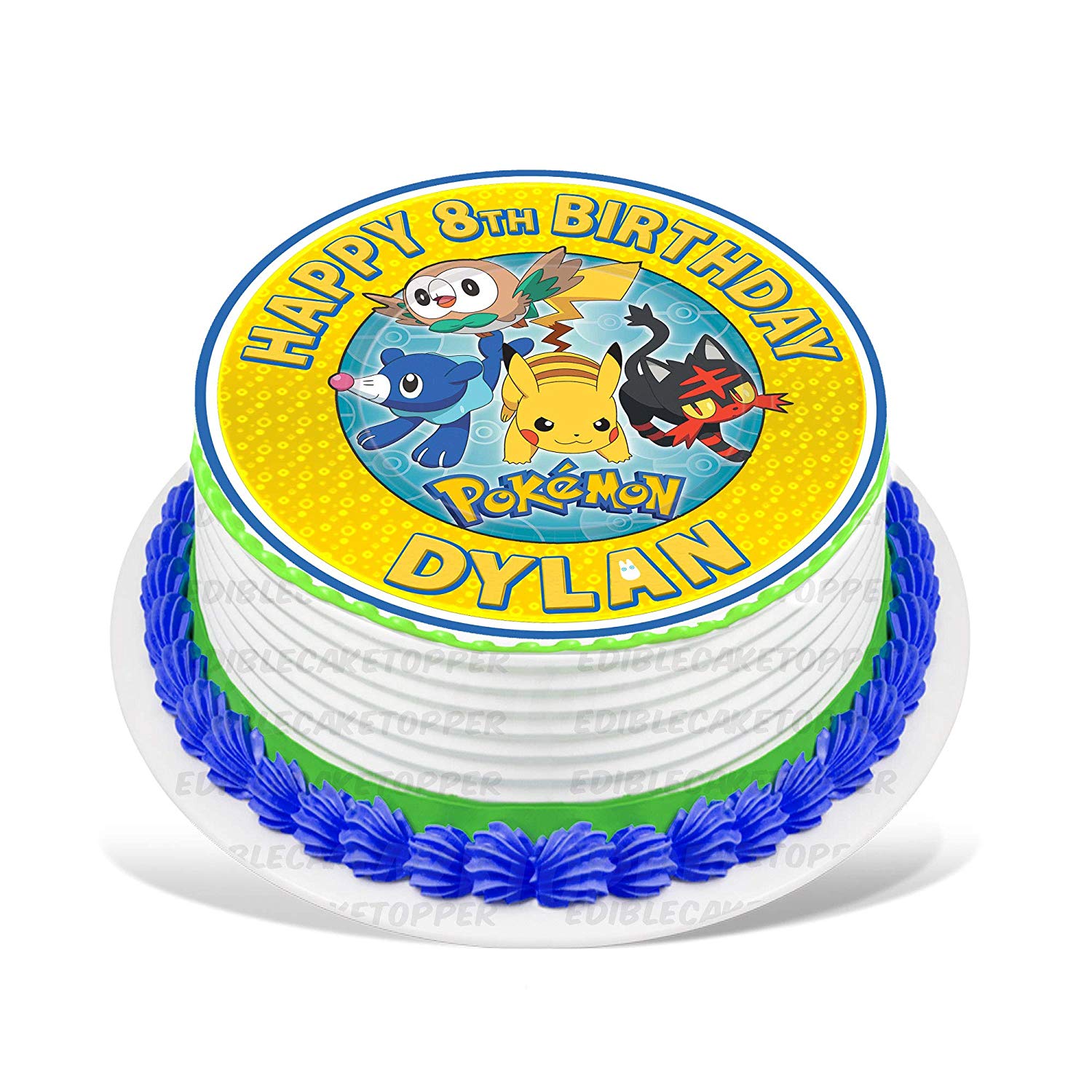 PokeFun Stadium Round – Icing Sheet Birthday - Personalized Edible Cake Topper | Custom Icing Sheet | Birthday Cake Decoration | Photo Cake Image