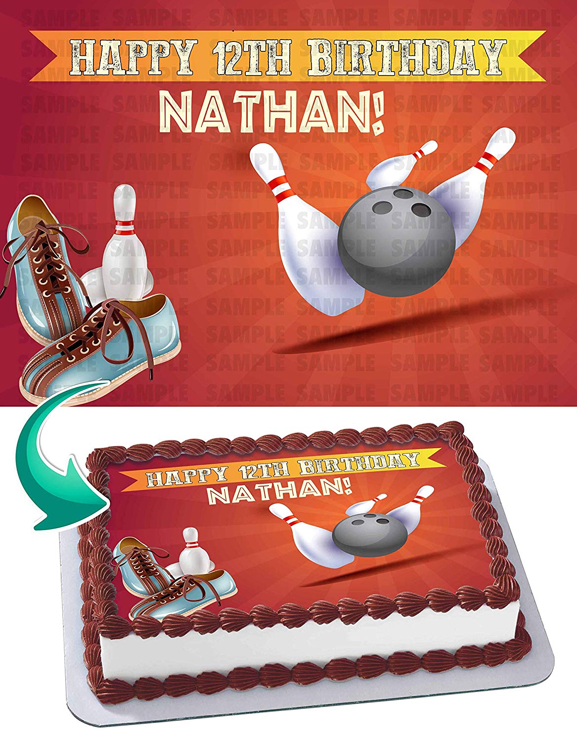 Bowling Edible Cake Topper