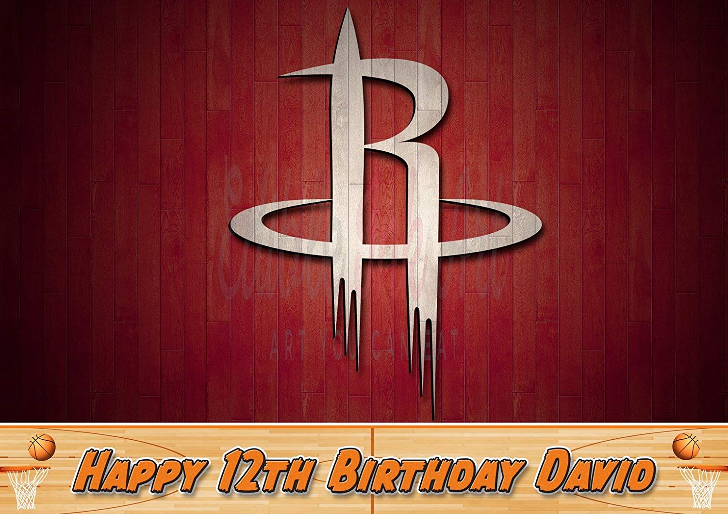 Houston Rockets Basketball Edible Cake Topper
