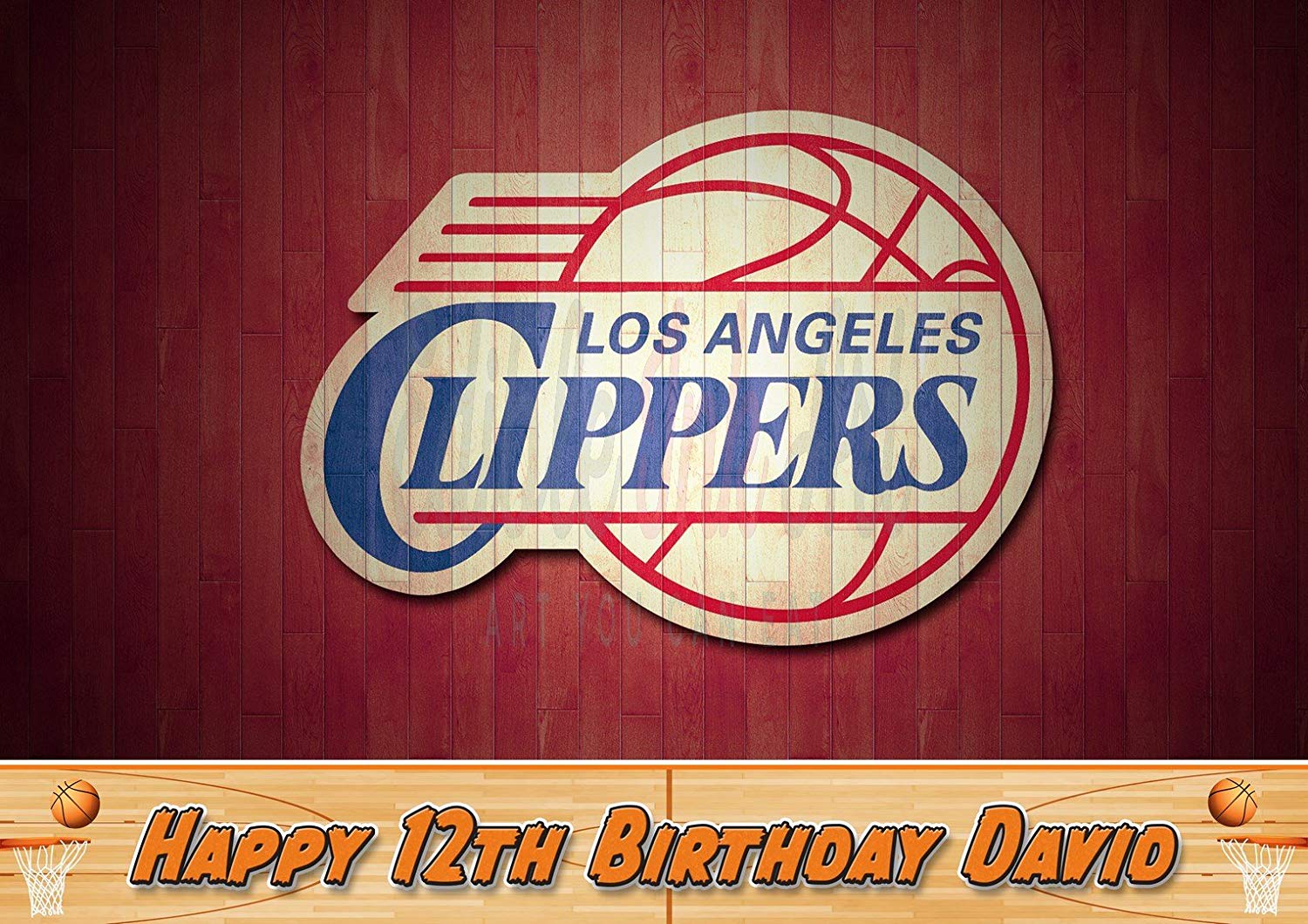 Los Angeles Clippers Basketball Edible Cake Topper