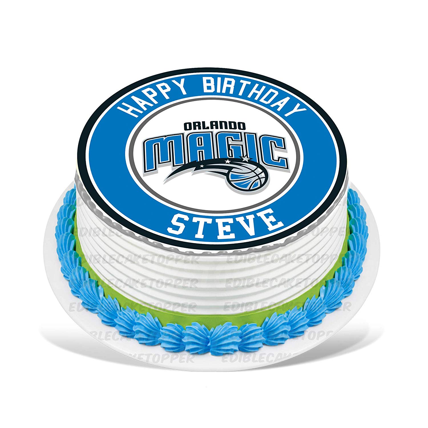 Orlando Magic Round – Icing Sheet Birthday - Personalized Edible Cake Topper | Custom Icing Sheet | Birthday Cake Decoration | Photo Cake Image