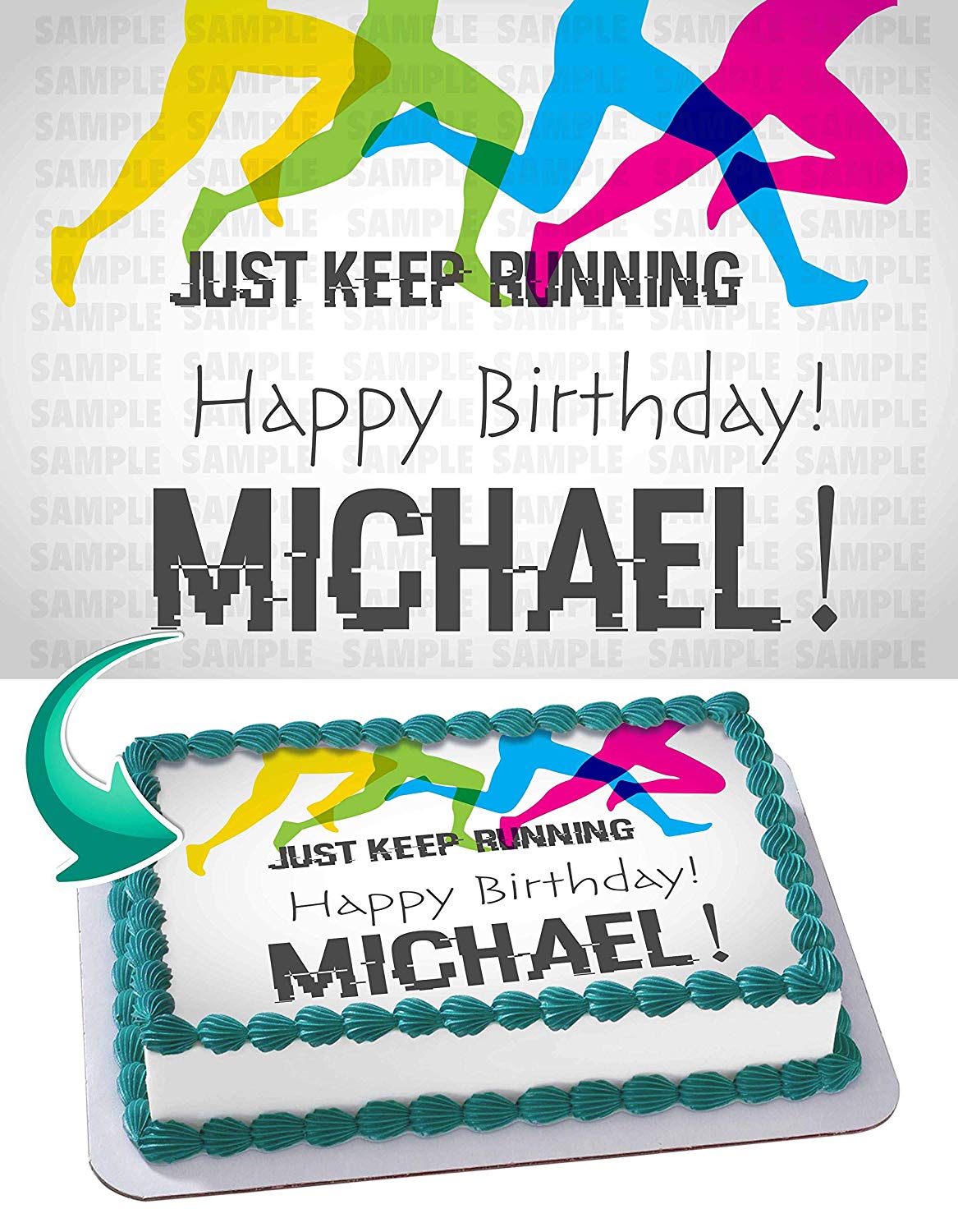 Running Edible Cake Topper