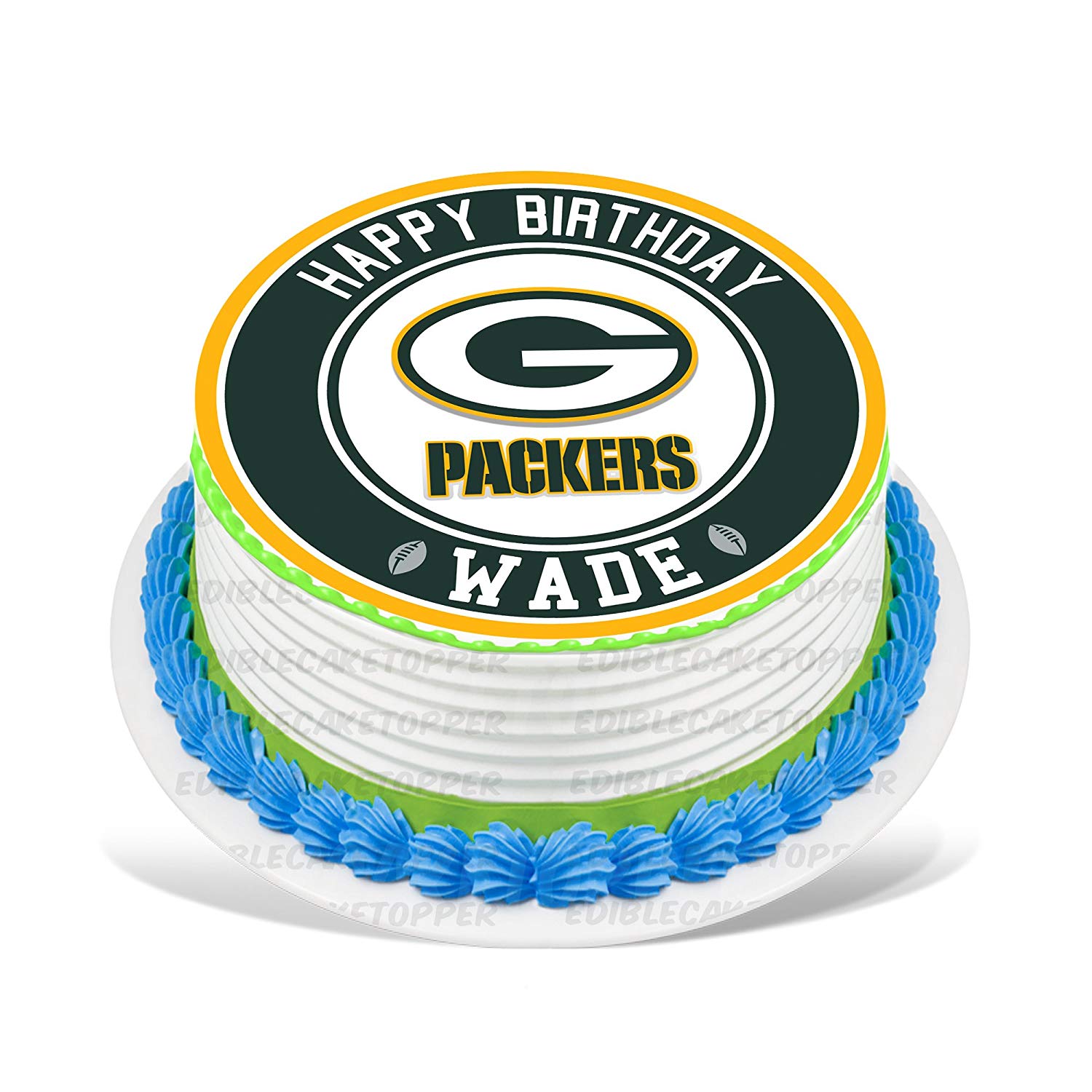 Green Bay Packers Round – Icing Sheet Birthday - Personalized Edible Cake Topper | Custom Icing Sheet | Birthday Cake Decoration | Photo Cake Image