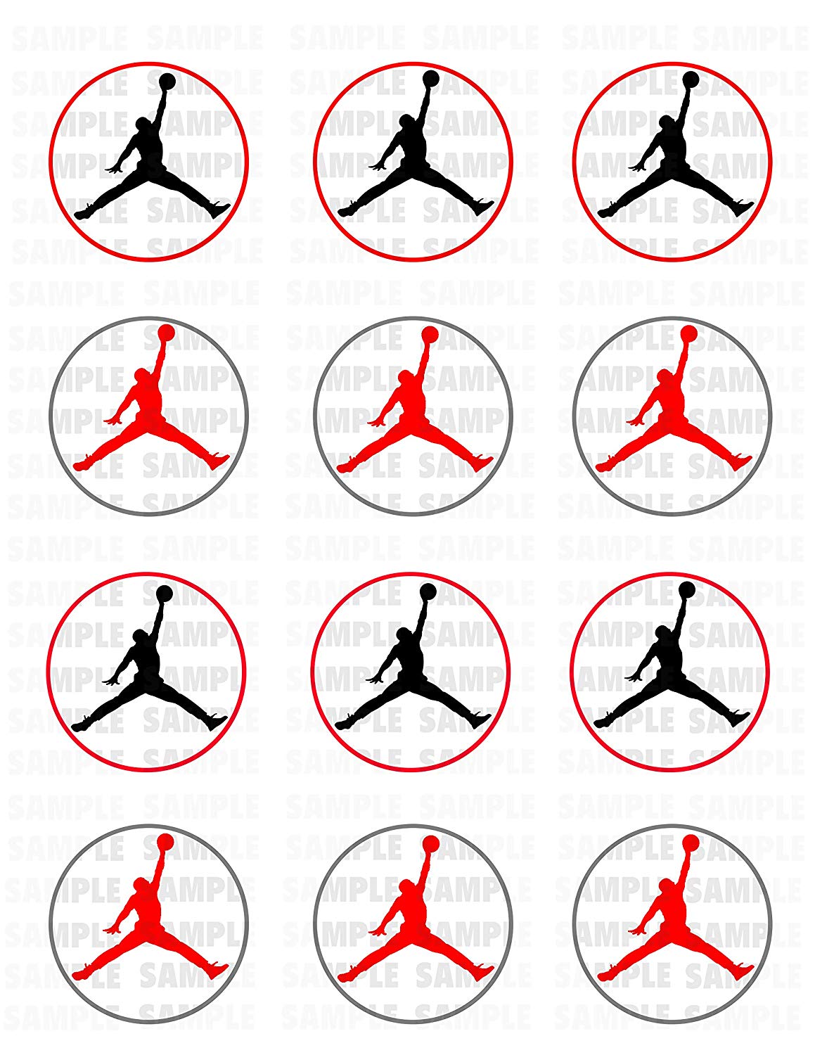 Jumpman Edible Cupcake Toppers – Round Icing Sheet Birthday Party - Edible Cake Topper | Icing Sheet | Birthday Cake Decoration