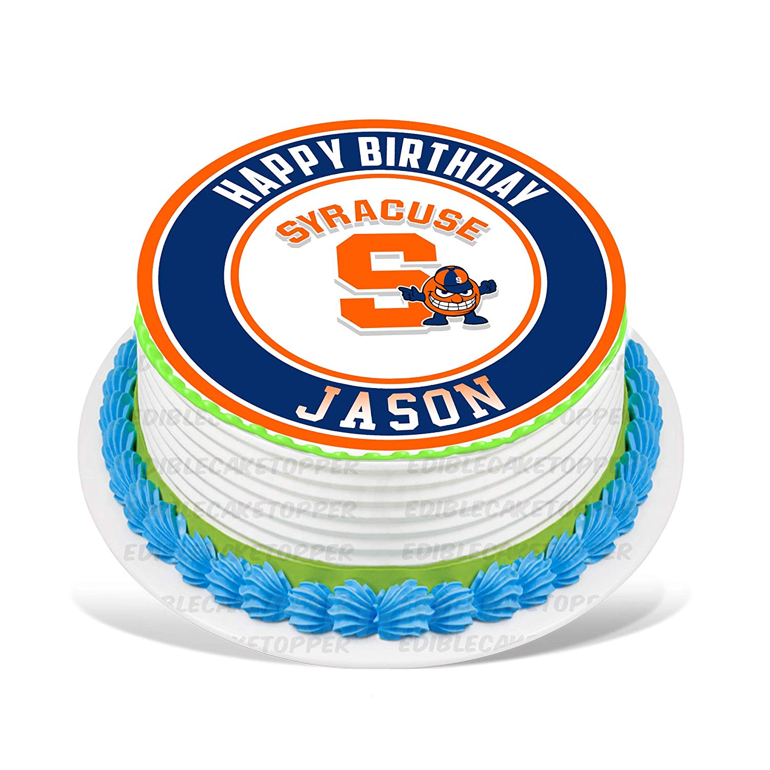 Syracuse Orange Round – Icing Sheet Birthday - Personalized Edible Cake Topper | Custom Icing Sheet | Birthday Cake Decoration | Photo Cake Image
