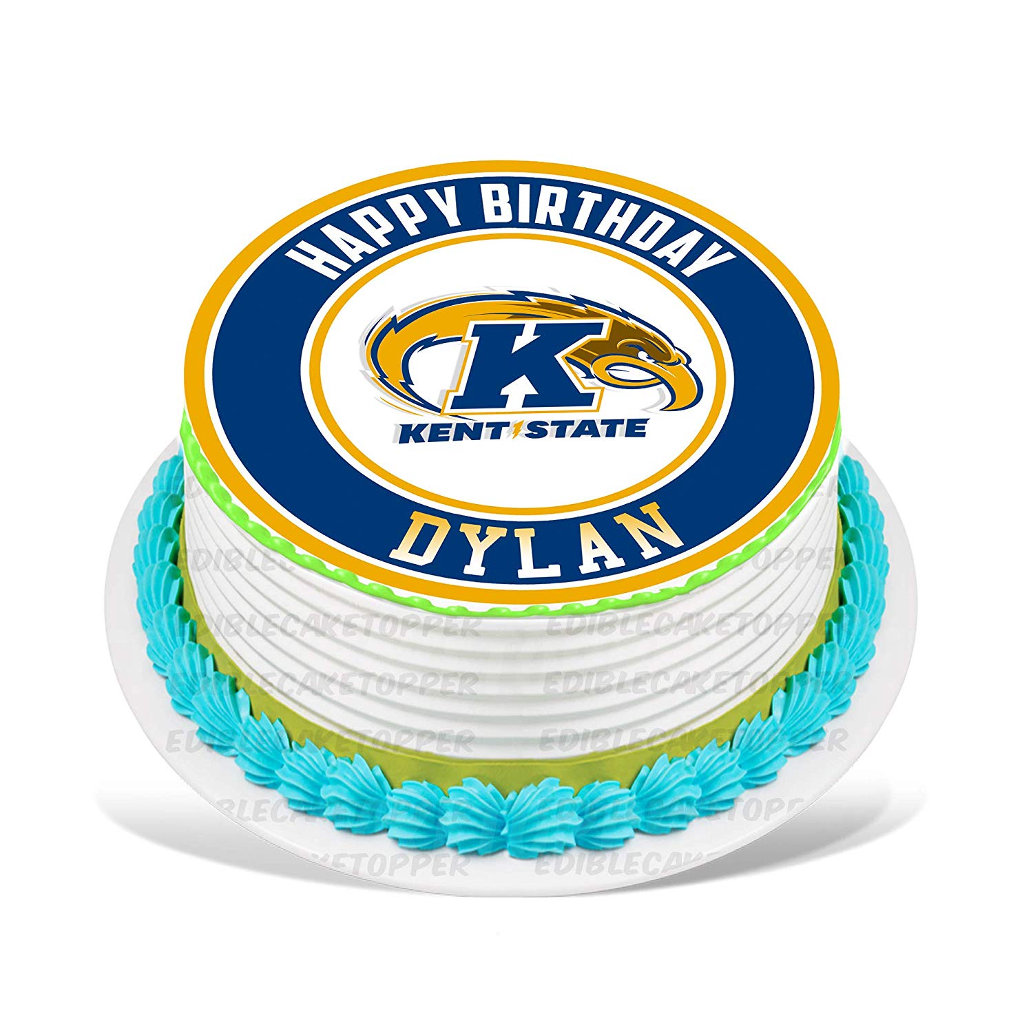 Kent State Round – Icing Sheet Birthday - Personalized Edible Cake Topper | Custom Icing Sheet | Birthday Cake Decoration | Photo Cake Image