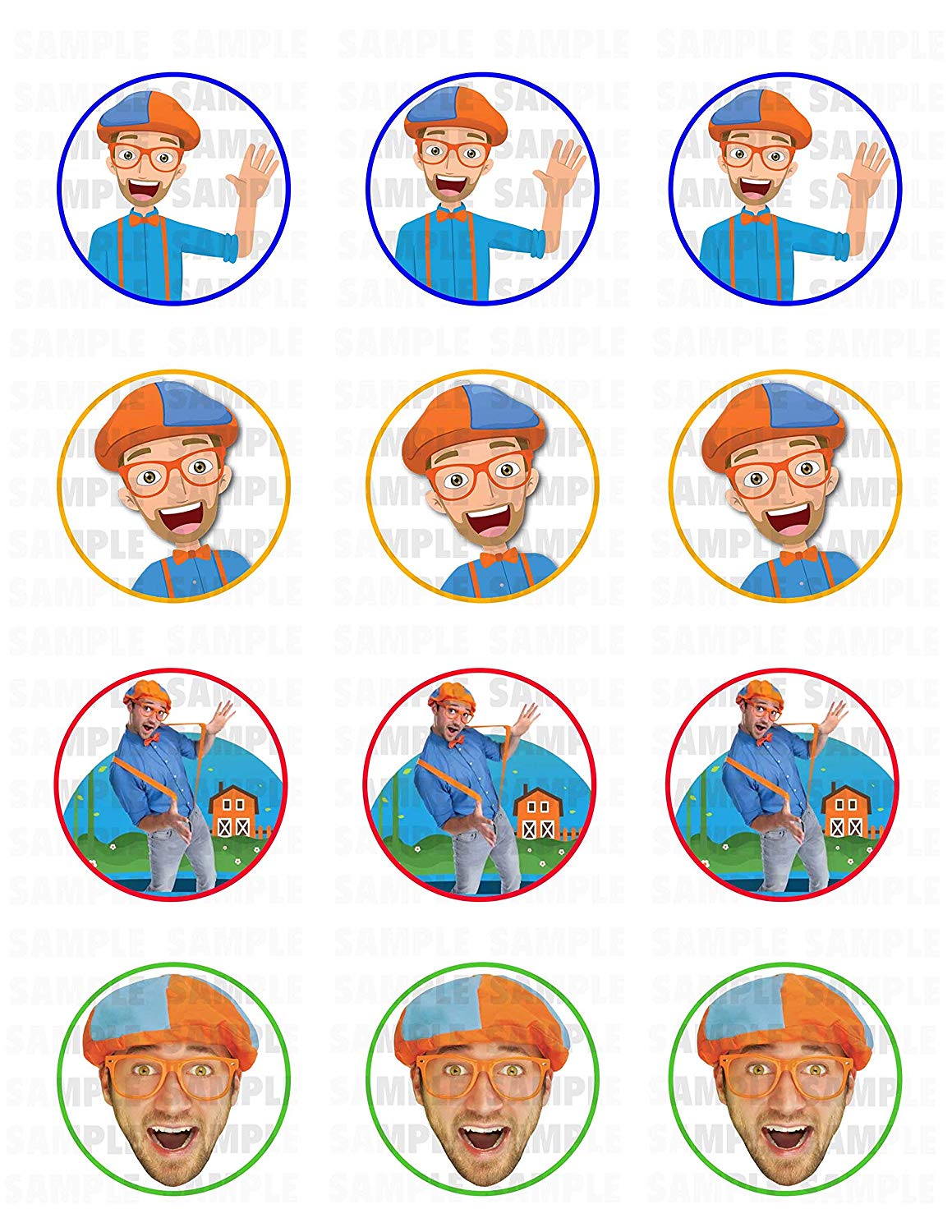 Blip Blip Pi Edible Cupcake Toppers – Round Icing Sheet Birthday - Edible Cake Topper | Icing Sheet | Birthday Cake Decoration