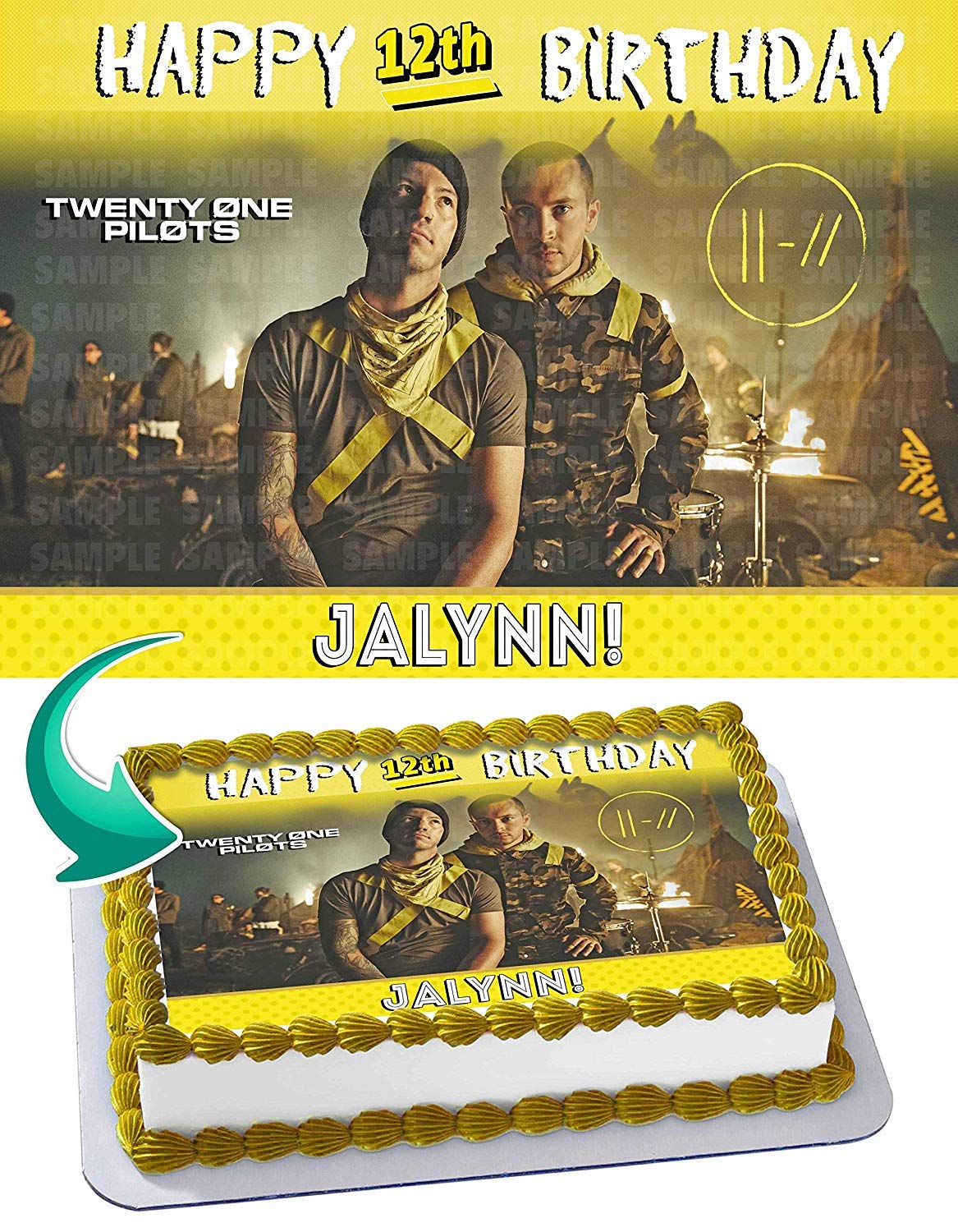 Twenty One Pilots Edible Cake Topper