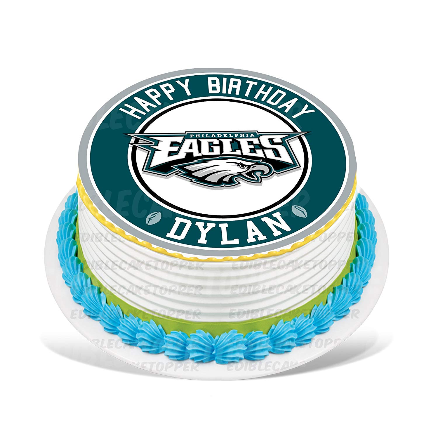Philadelphia Eagles Round – Icing Sheet Birthday - Personalized Edible Cake Topper | Custom Icing Sheet | Birthday Cake Decoration