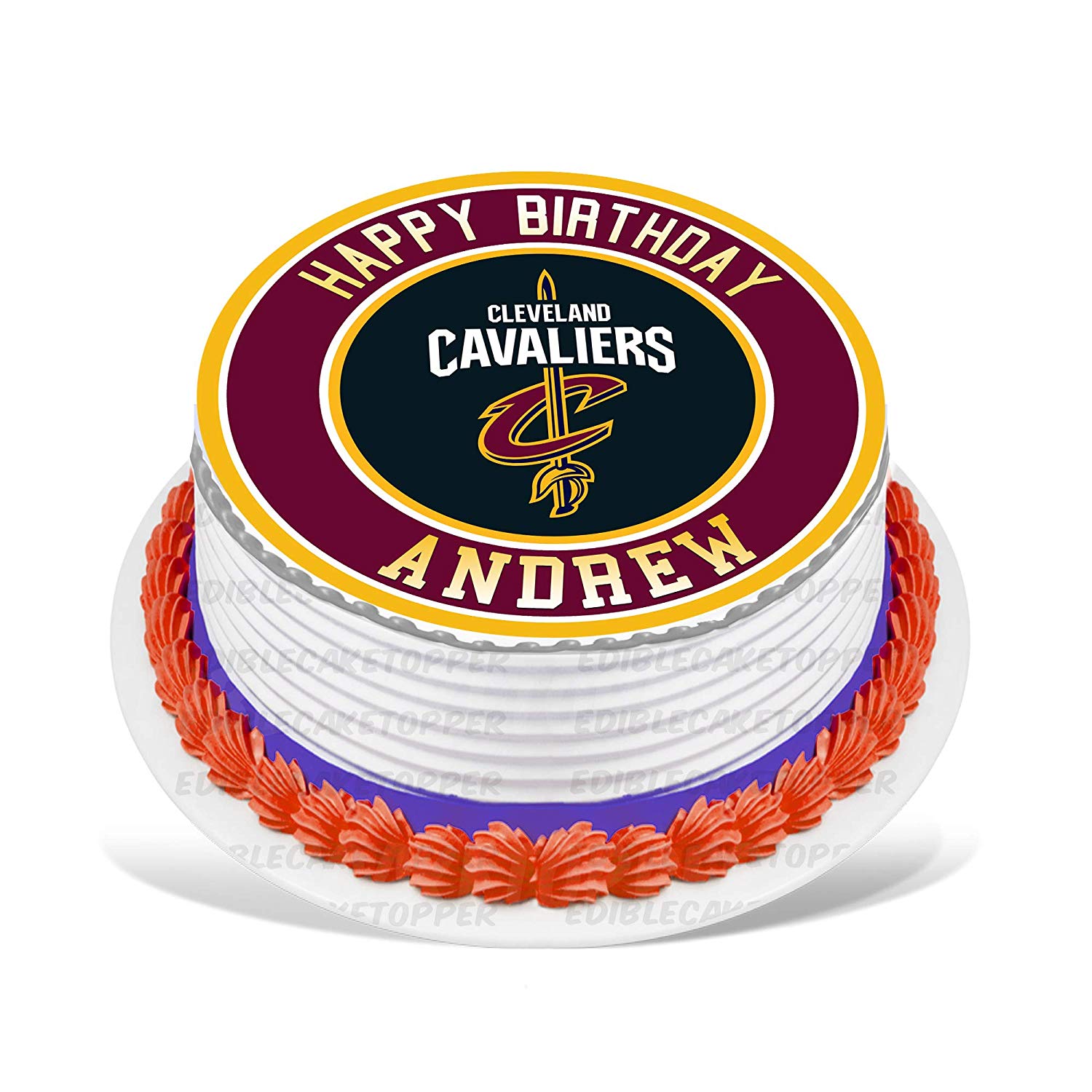 Cleveland Cavaliers Round – Icing Sheet Birthday - Personalized Edible Cake Topper | Custom Icing Sheet | Birthday Cake Decoration