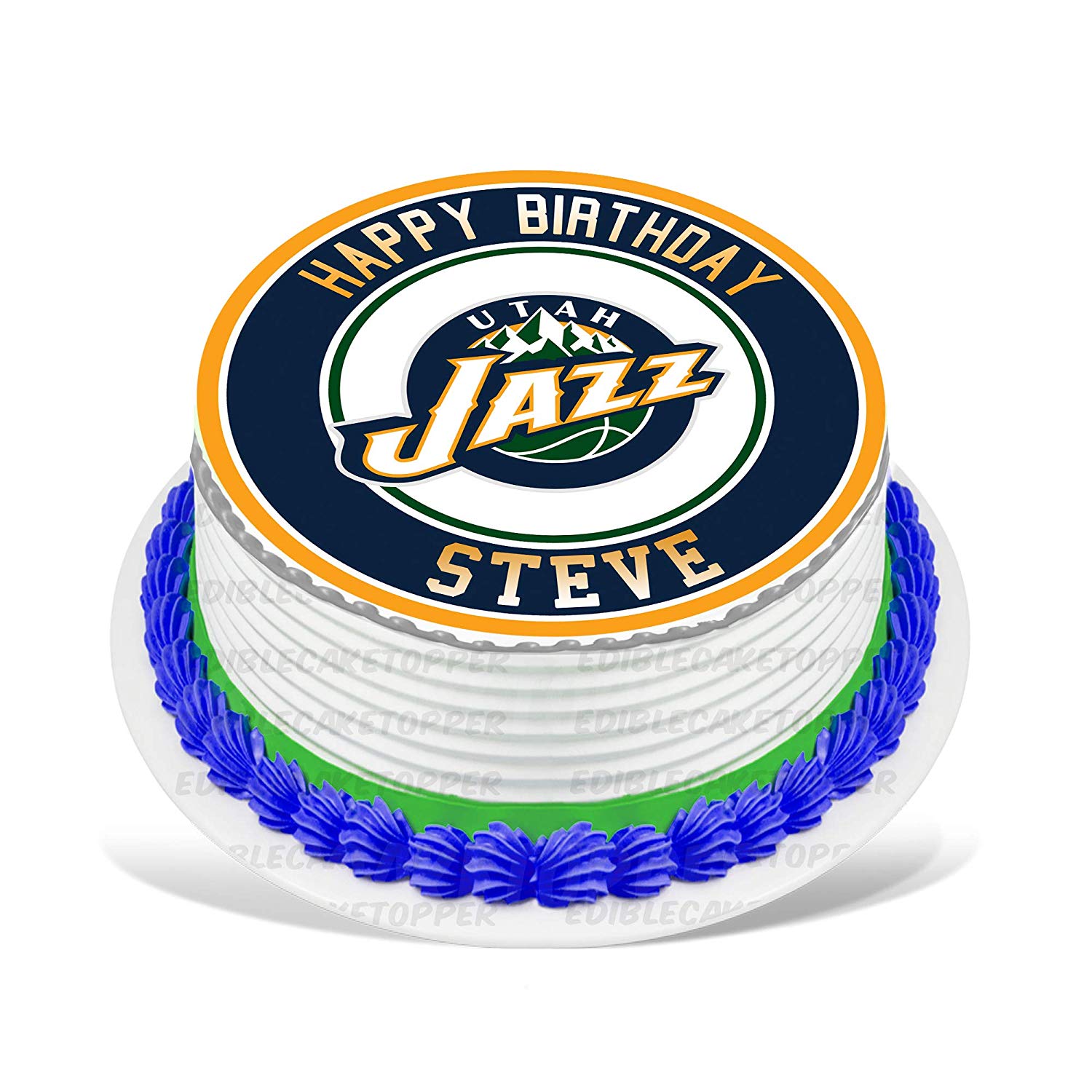 Utah Jazz Round – Icing Sheet Birthday - Personalized Edible Cake Topper | Custom Icing Sheet | Birthday Cake Decoration | Photo Cake Image