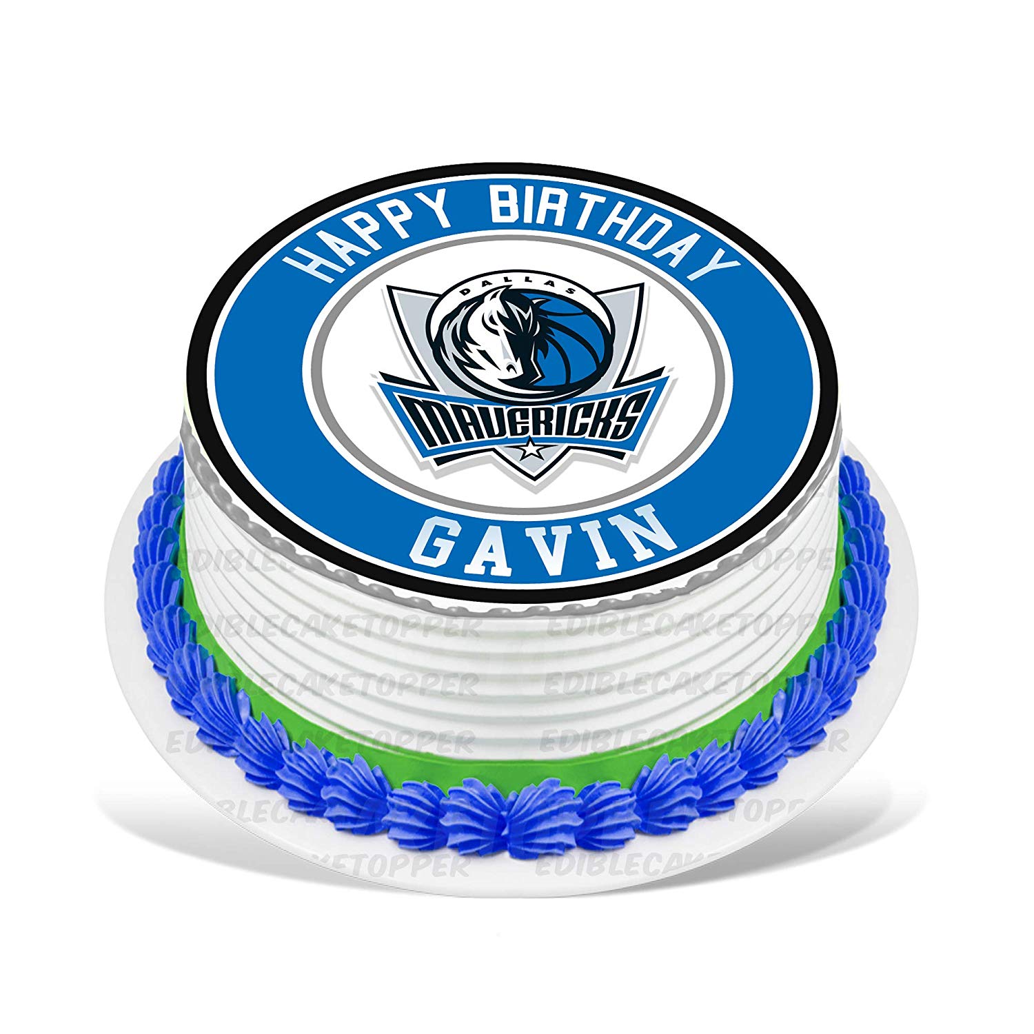 Dallas Mavericks Round – Icing Sheet Birthday - Personalized Edible Cake Topper | Custom Icing Sheet | Birthday Cake Decoration | Photo Cake Image