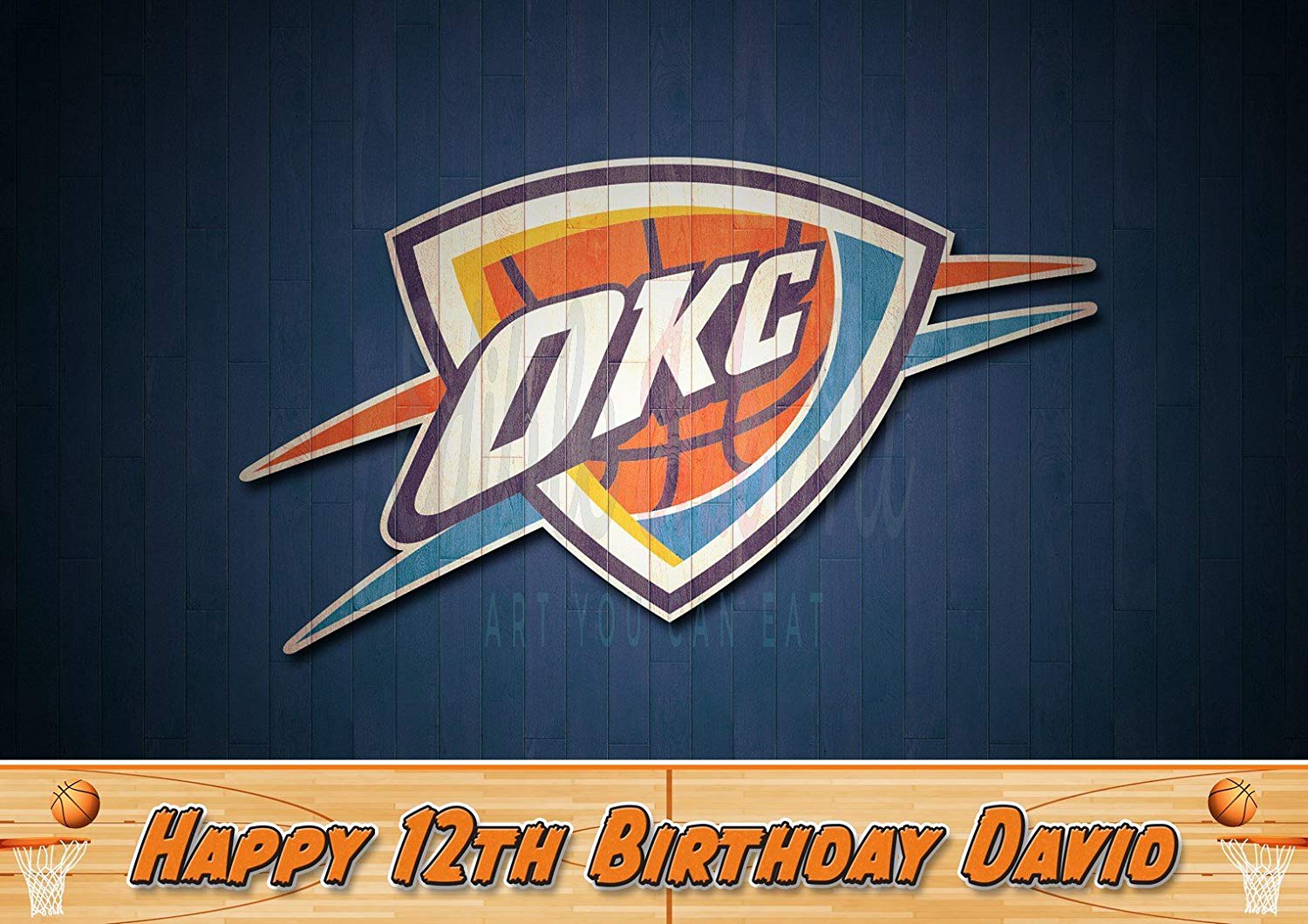 Oklahoma City Thunder OKC Basketball Edible Cake Topper