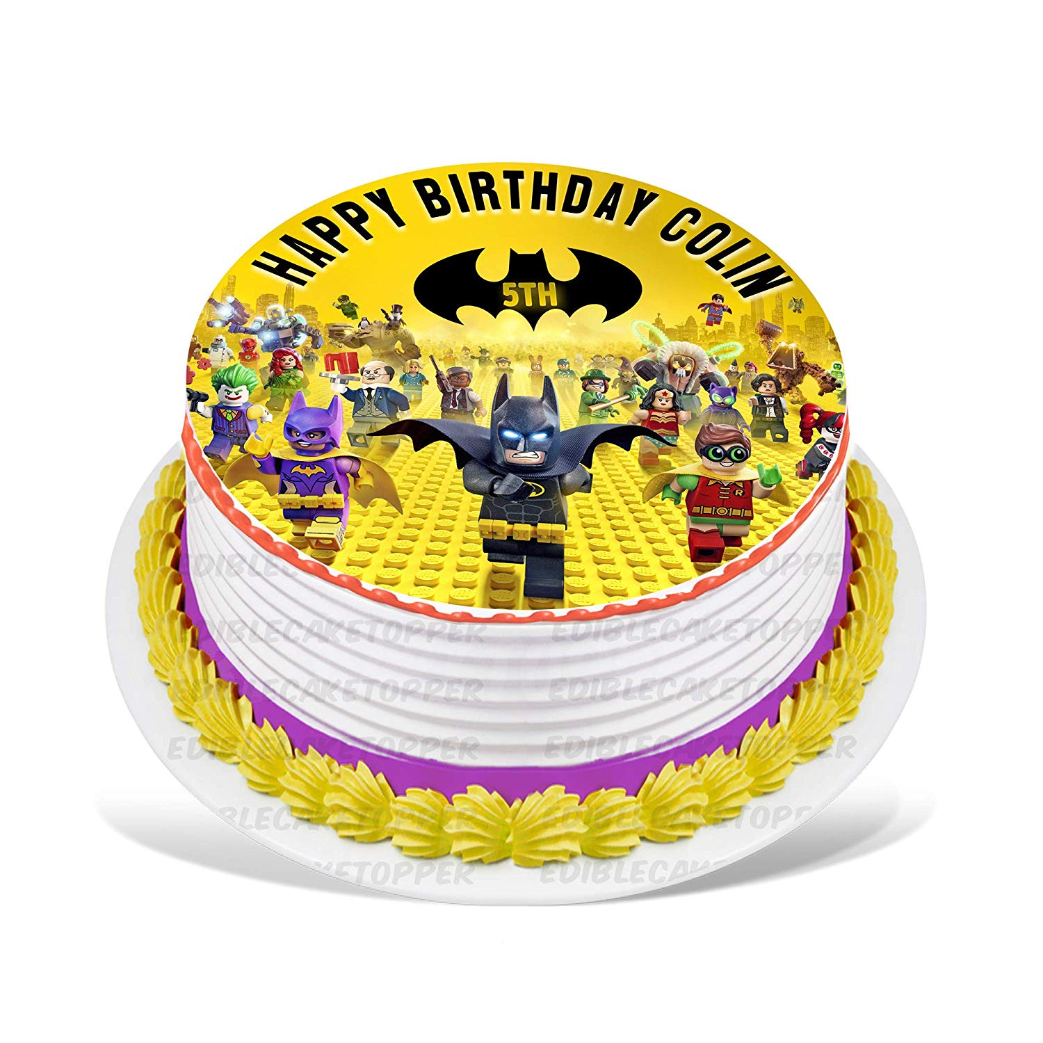 Blocks Bricks Bati Super Hero Round – Icing Sheet Birthday - Personalized Edible Cake Topper | Custom Icing Sheet | Birthday Cake Decoration