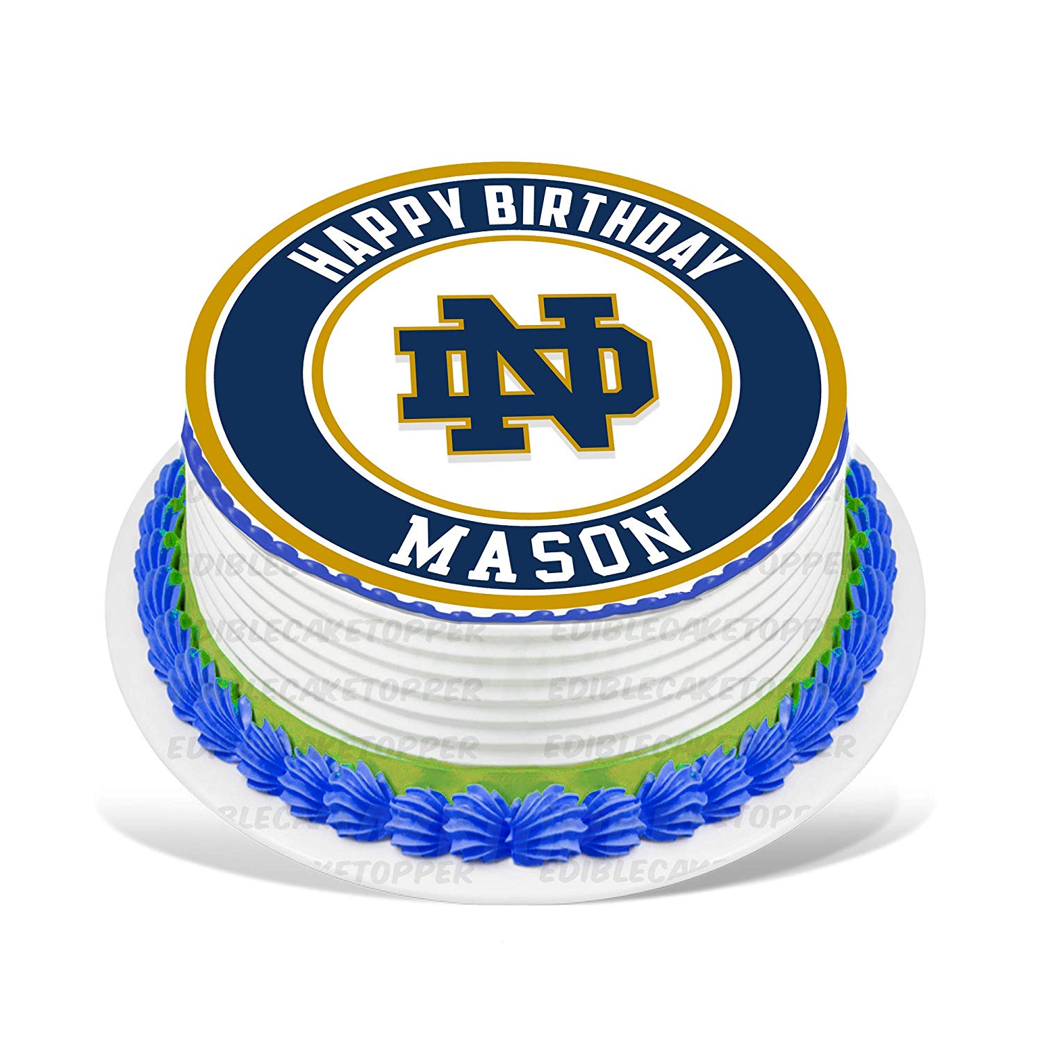 Notre Dame Fighting Irish Round – Icing Sheet Birthday - Personalized Edible Cake Topper | Custom Icing Sheet | Birthday Cake Decoration
