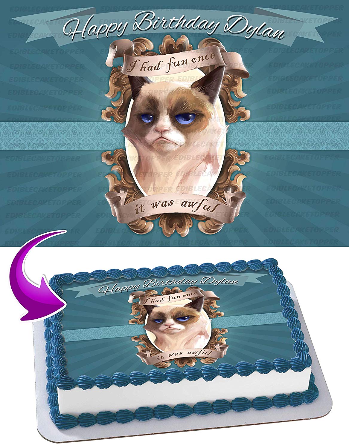 Grumpy Cat Edible Cake Topper