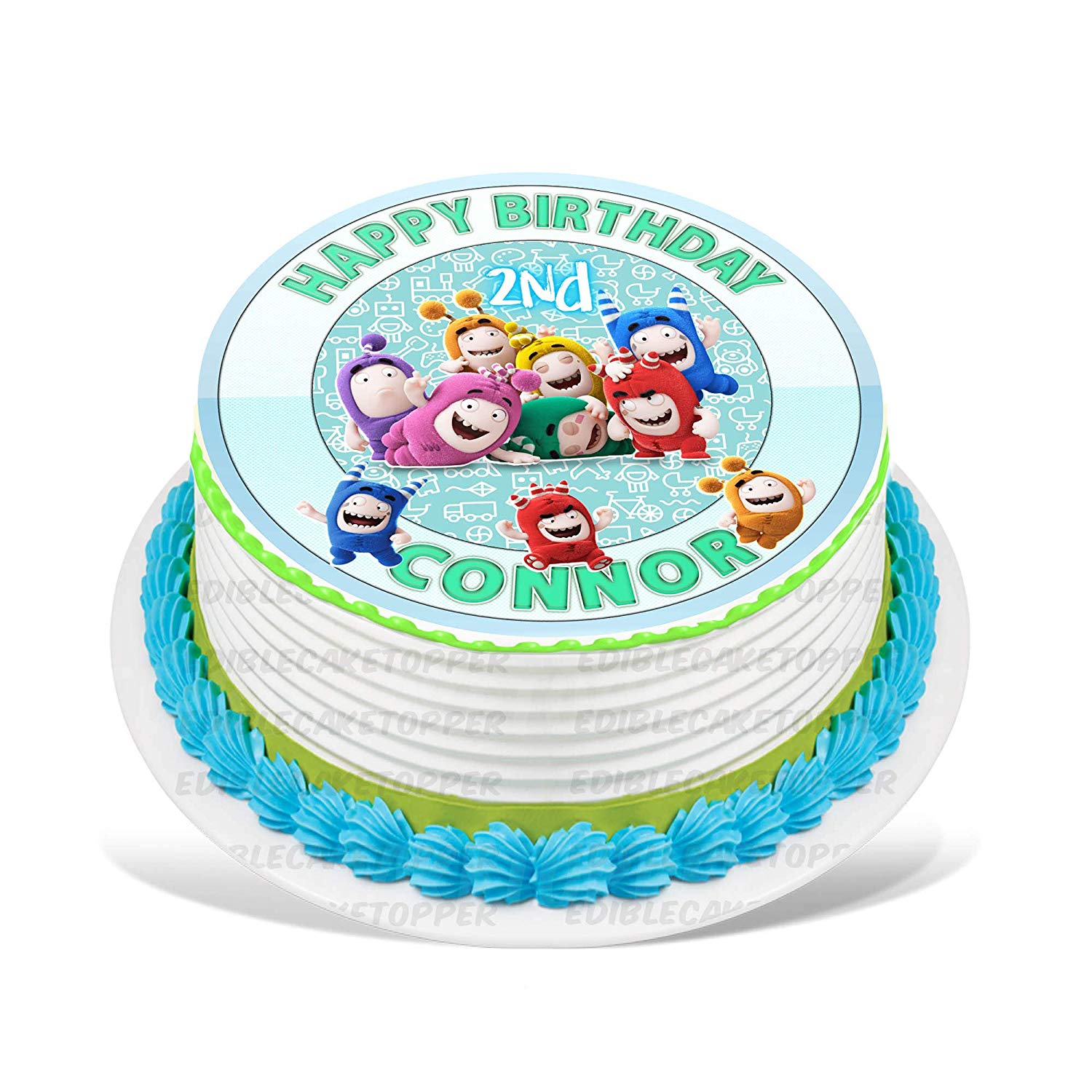 Oddbods Round – Icing Sheet Birthday - Personalized Edible Cake Topper | Custom Icing Sheet | Birthday Cake Decoration | Photo Cake Image