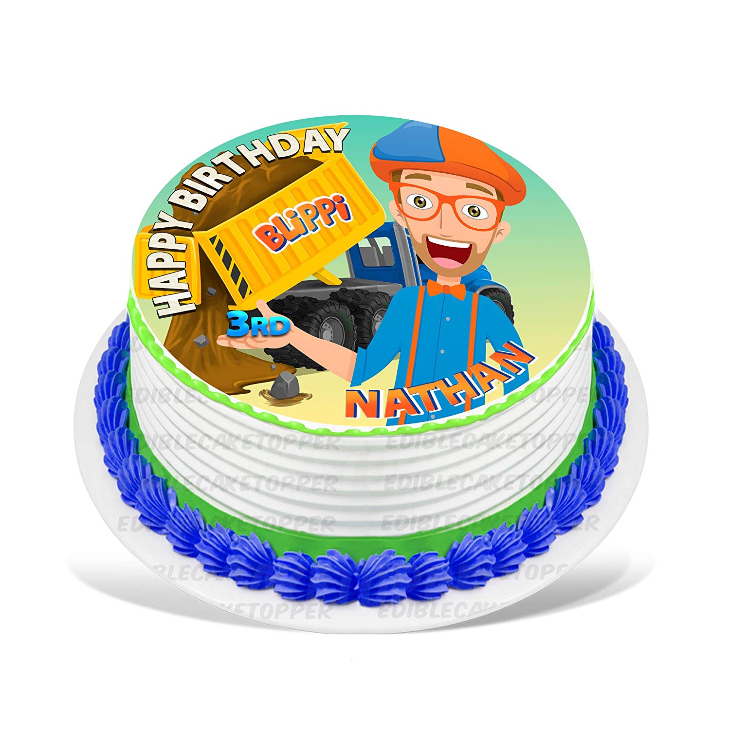 Blip Kids Funn Round – Icing Sheet Birthday - Personalized Edible Cake Topper | Custom Icing Sheet | Birthday Cake Decoration | Photo Cake Image