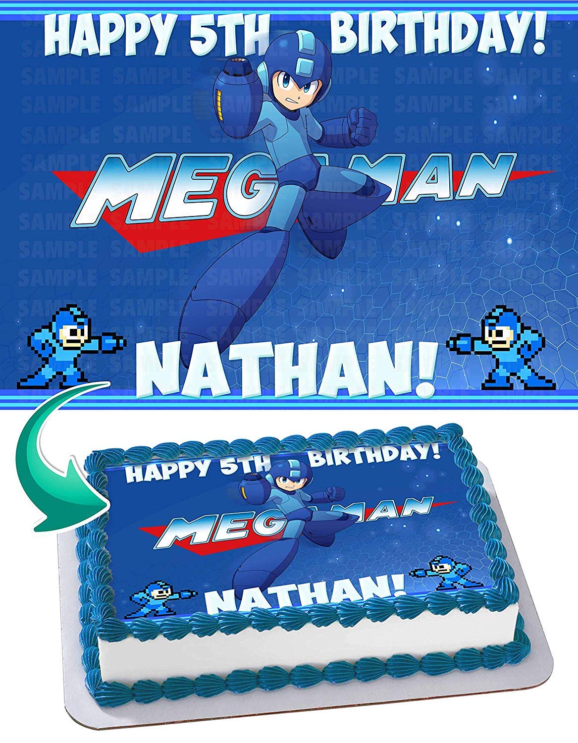 Megaman Edible Cake Topper