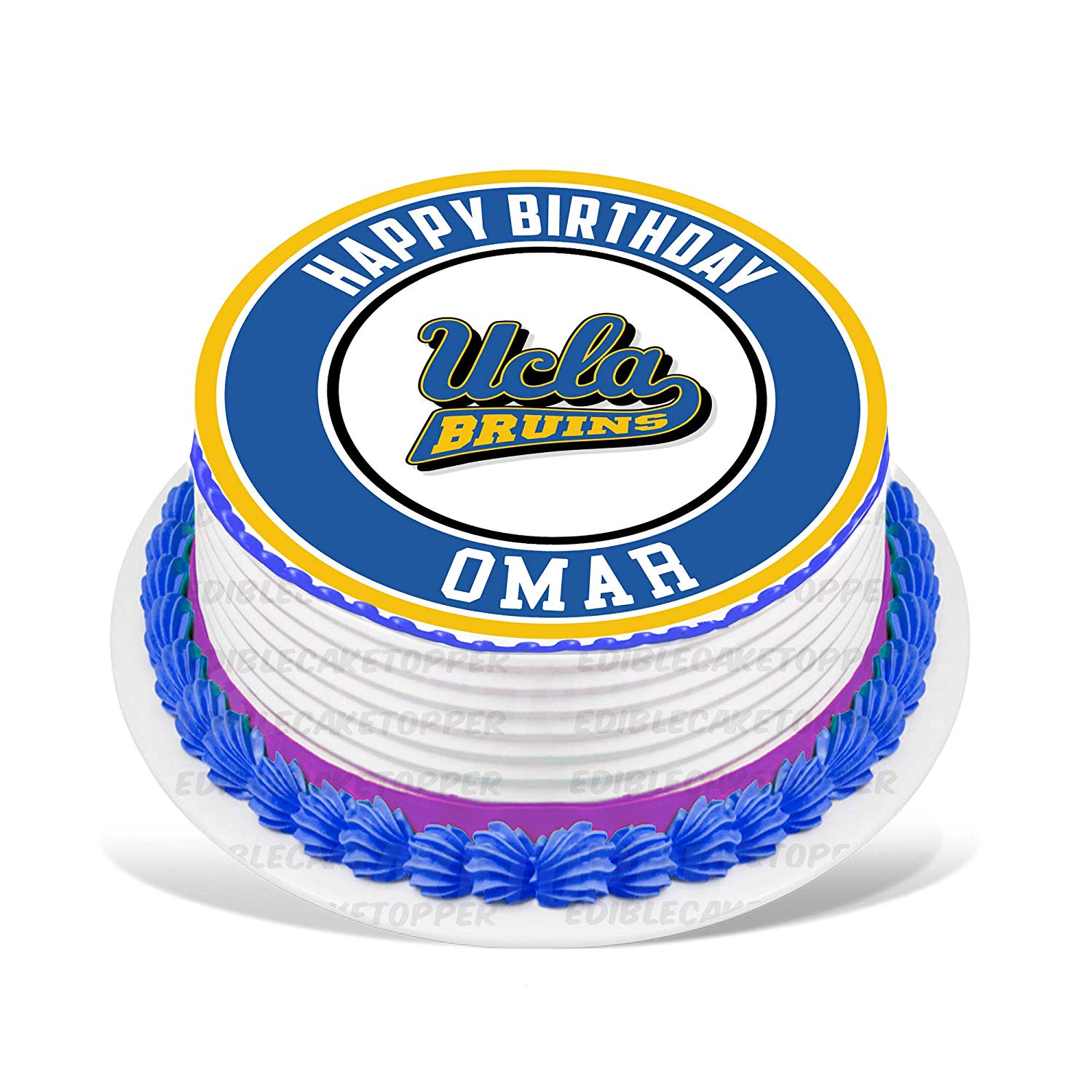 UCLA Bruins Round – Icing Sheet Birthday - Personalized Edible Cake Topper | Custom Icing Sheet | Birthday Cake Decoration | Photo Cake Image