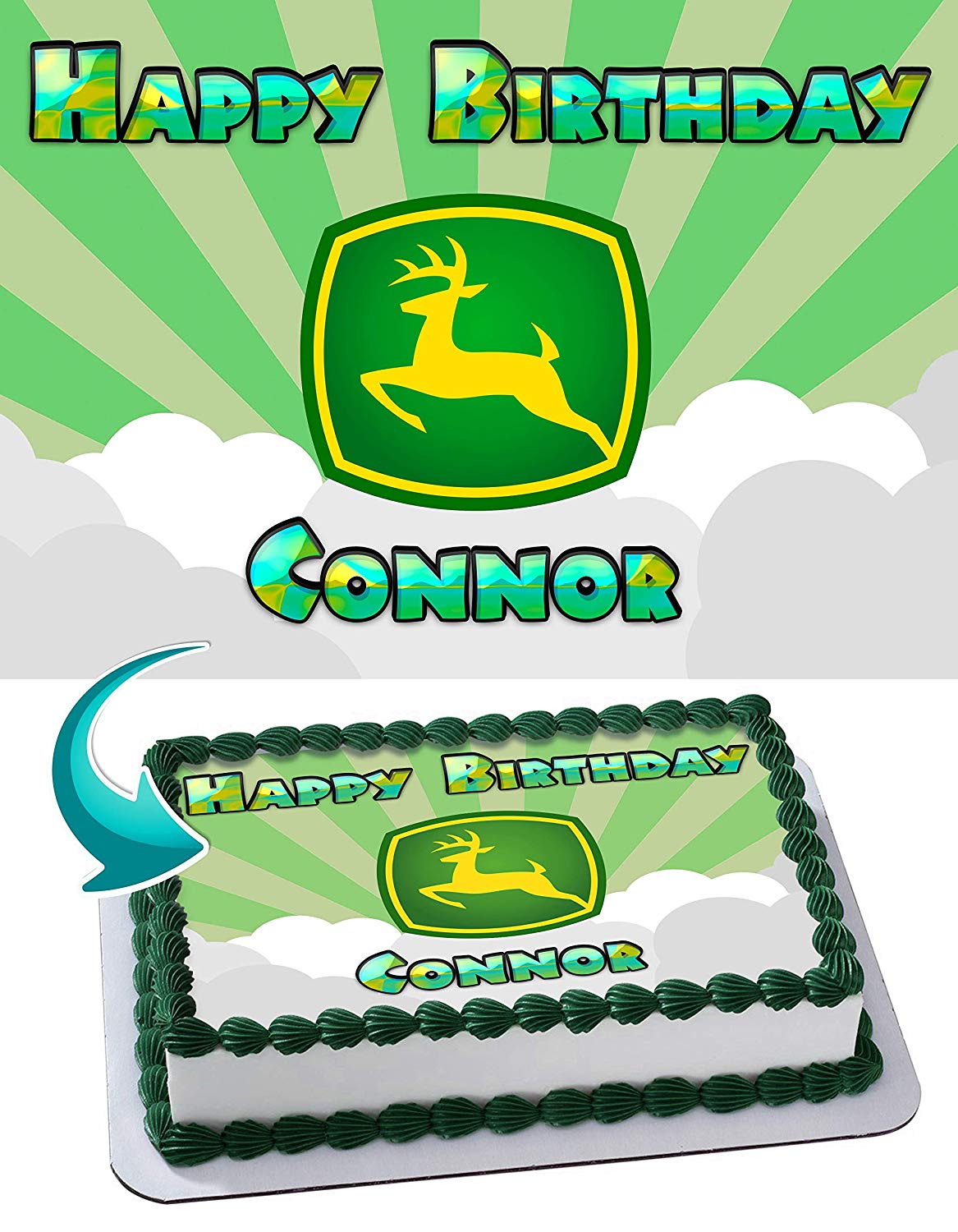 John Deere Edible Cake Topper