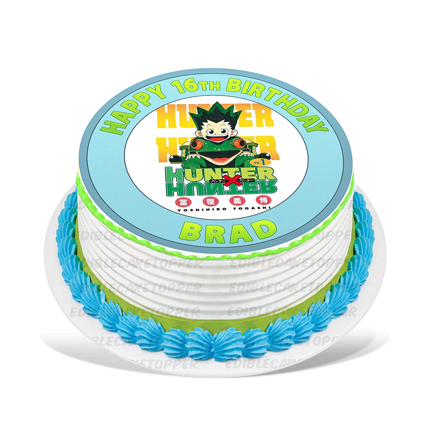 Hunter Kids Anime Fun Round – Icing Sheet Birthday - Personalized Edible Cake Topper | Custom Icing Sheet | Birthday Cake Decoration
