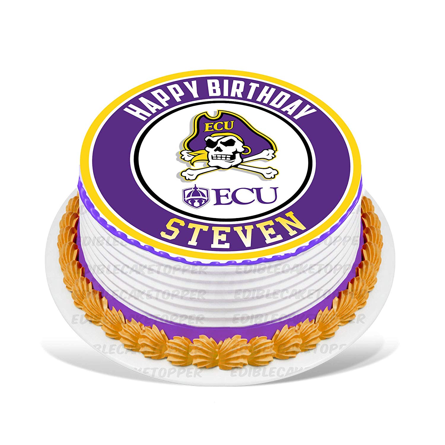 East Carolina Pirates Round – Icing Sheet Birthday - Personalized Edible Cake Topper | Custom Icing Sheet | Birthday Cake Decoration