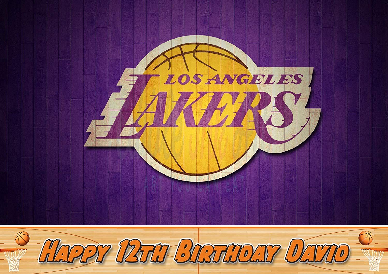 Los Angeles Lakers Basketball Edible Cake Topper