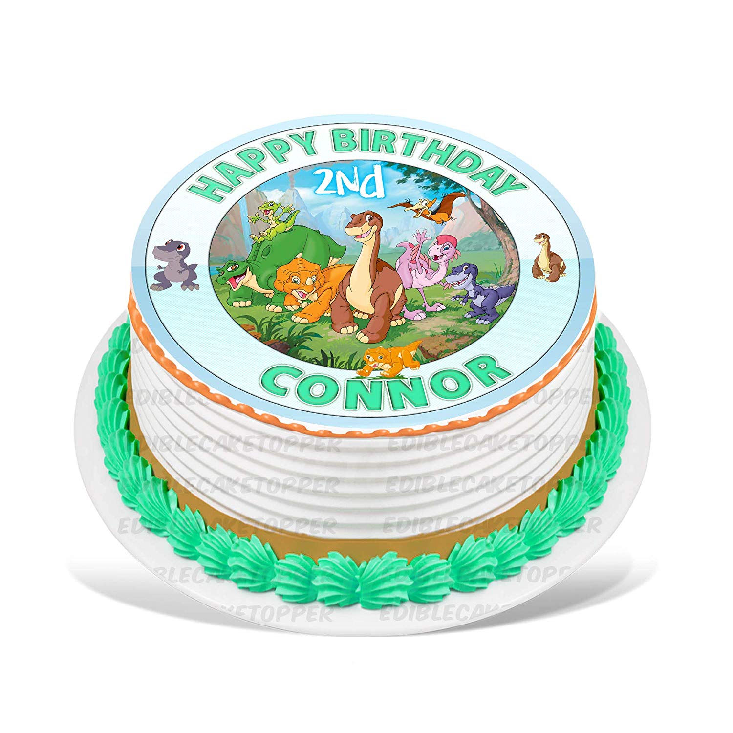 The Land Before Time Round – Icing Sheet Birthday - Personalized Edible Cake Topper | Custom Icing Sheet | Birthday Cake Decoration