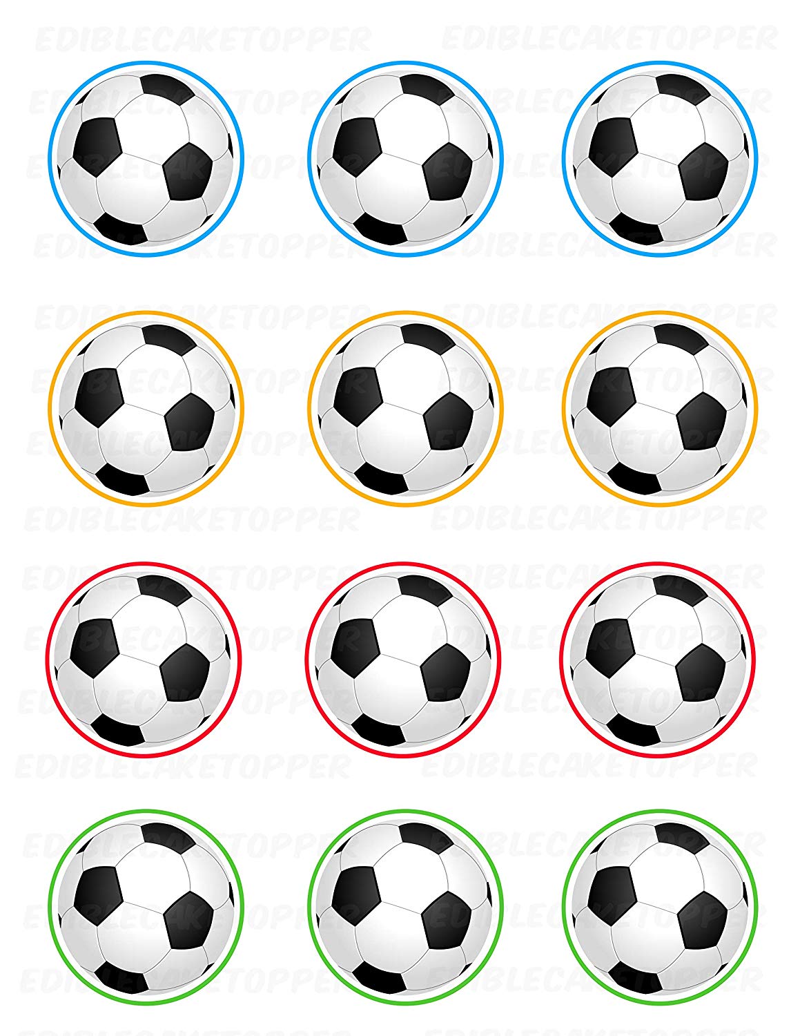 Futbol Soccer Edible Cupcake Toppers – Round Icing Sheet Birthday - Edible Cake Topper | Icing Sheet | Birthday Cake Decoration