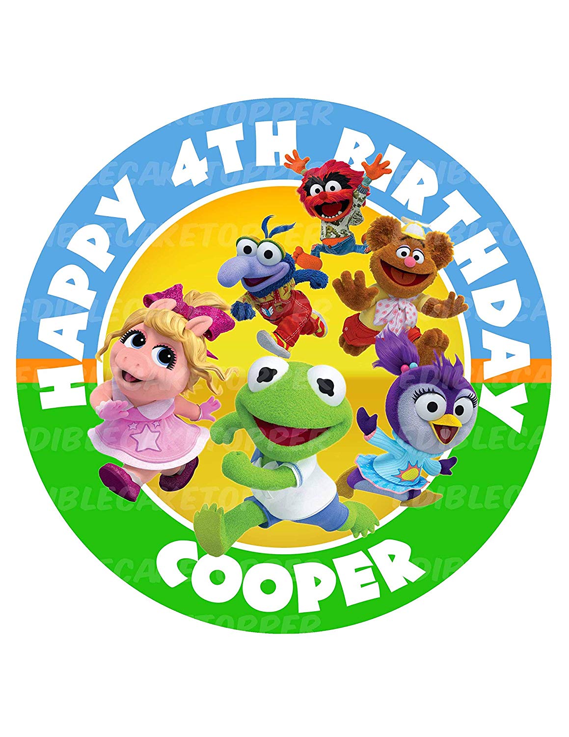 Muppet Babies Round – Icing Sheet Birthday - Personalized Edible Cake Topper | Custom Icing Sheet | Birthday Cake Decoration | Photo Cake Image