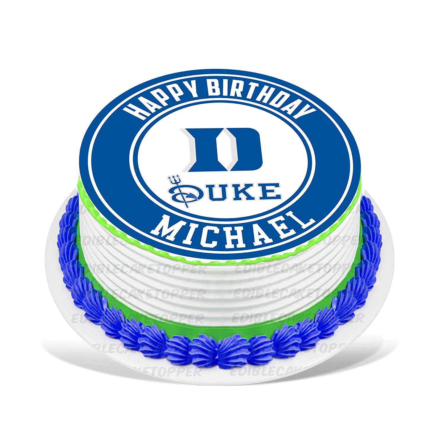 Duke Devils Round – Icing Sheet Birthday - Personalized Edible Cake Topper | Custom Icing Sheet | Birthday Cake Decoration | Photo Cake Image